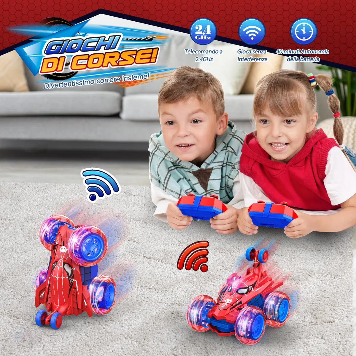 Dreamlandia Macchina Telecomandata Giochi per Bambini, Regalo Bambino 3 4 5 6 7 8 9 10 Anni Maschio, Giocattoli Bambino 3-9 Anni Monster Truck, Regali Natale