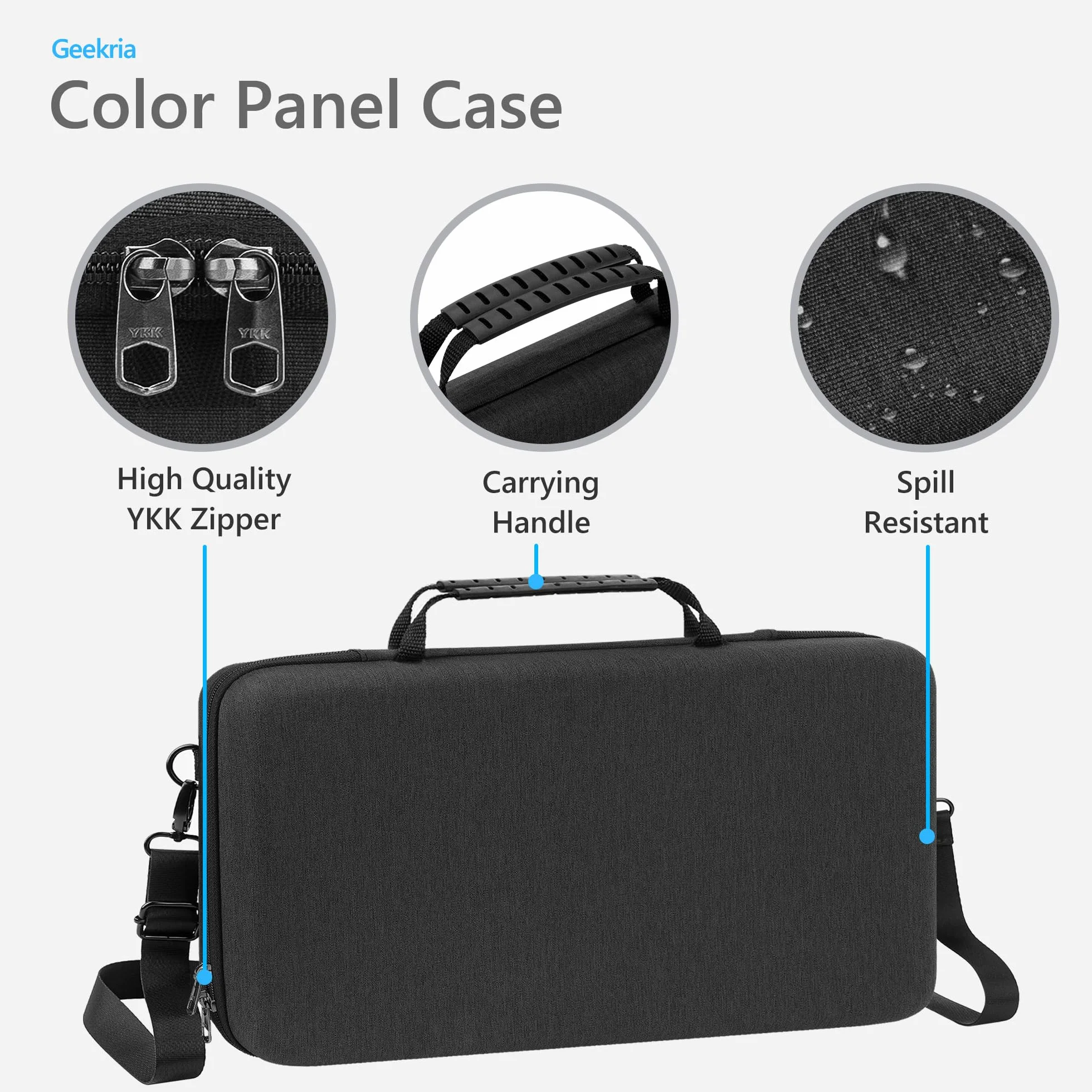 GEEKRIA Custodia rigida da viaggio, borsa protettiva EVA, compatibile con Blackmagic Design Davinci Resolve Micro Color Panel (grigio scuro)