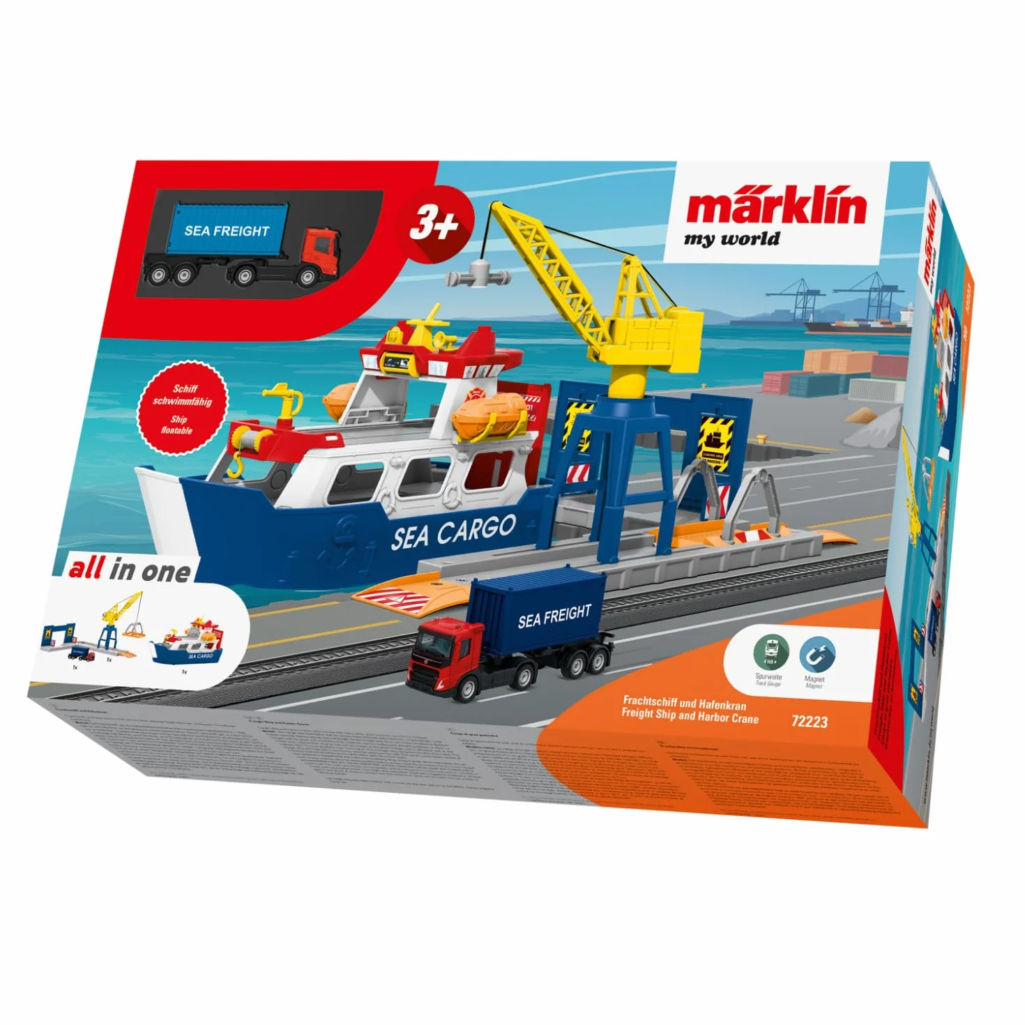 Märklin My World 72223 - Set da gioco con gru mobile, carico e scarico realistico, accessori per bambini dai 3 anni in su, H0