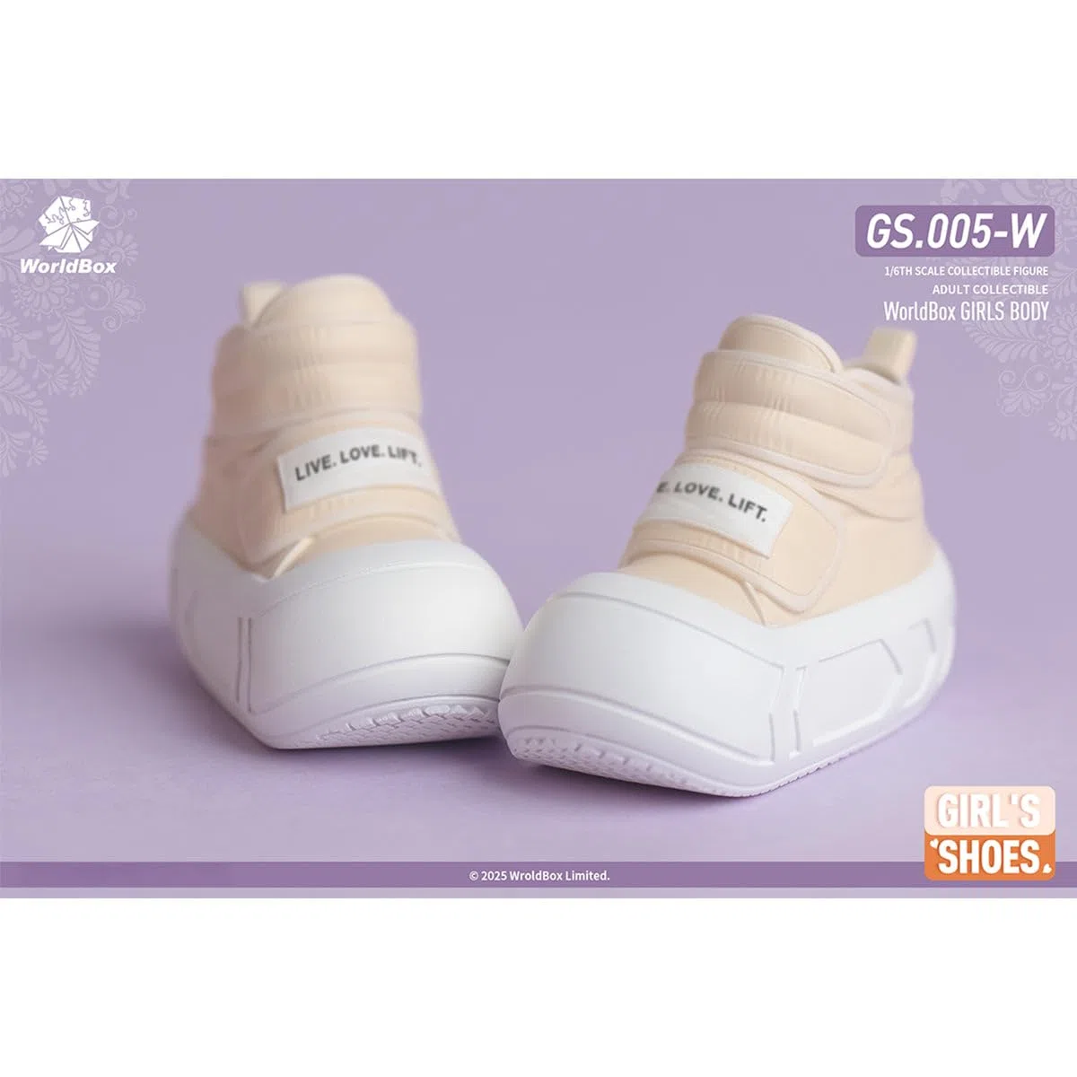 HiPlay Worldbox Scarpe da Donna Stivali Beige Accessorio per Bambola Adatto a Figure in Scala 1/6 12 Pollici