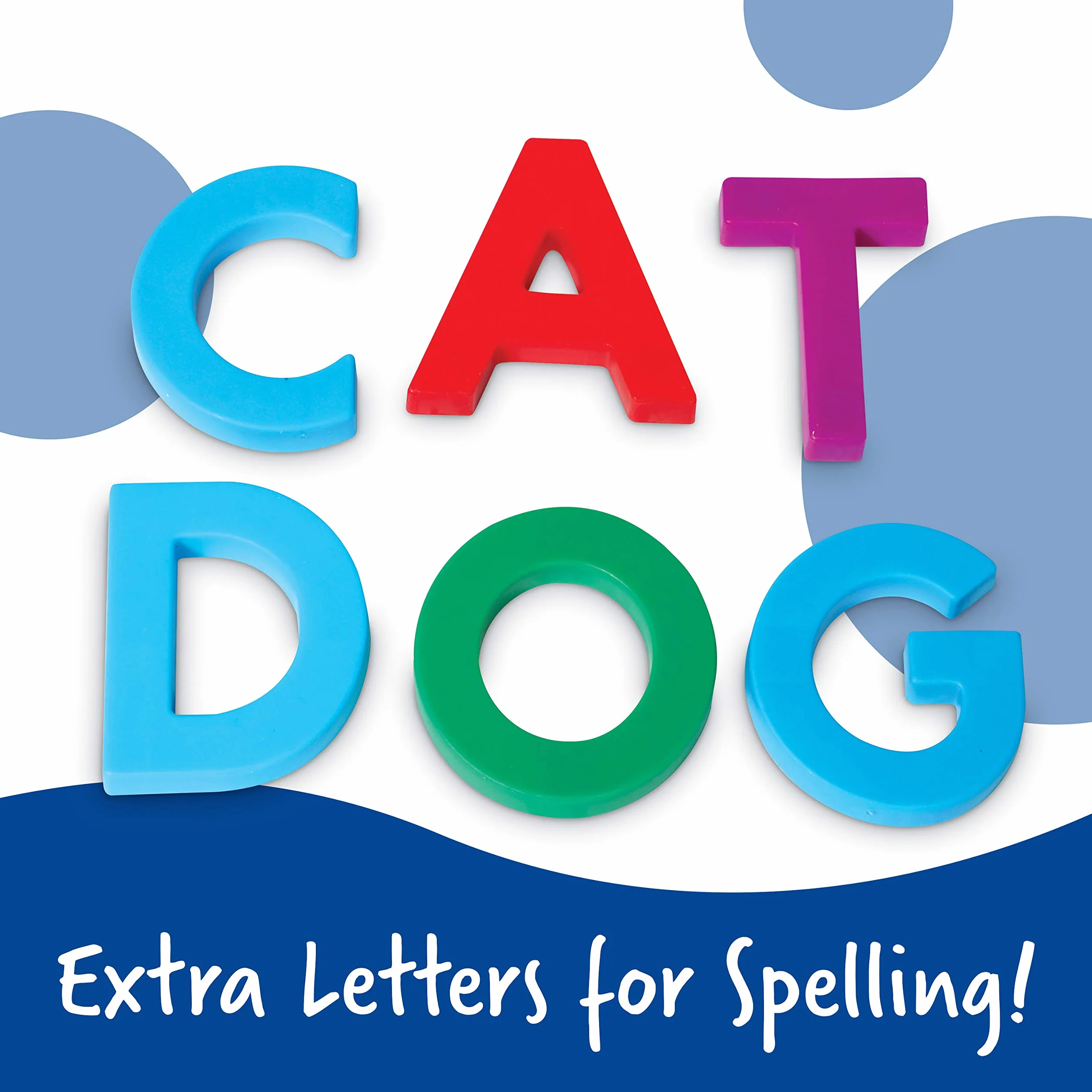 Learning Resources Lettere Maiuscole Magnetiche Jumbo, dai 3 Anni, Set da 40, Alfabetizzazione e Ortografia, Lettere Colorate con Base Magnetica