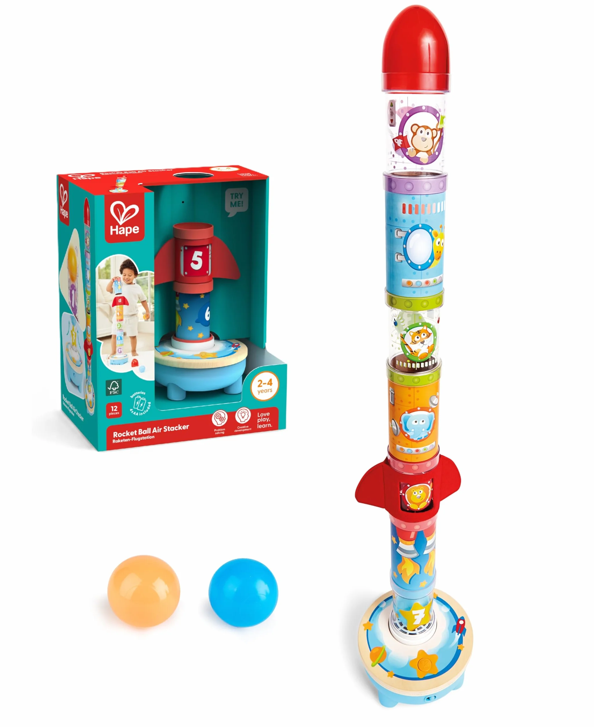 Hape Razzo Magico | Spara Palline con Aria compressa | per Bambini dai 2 Anni in su
