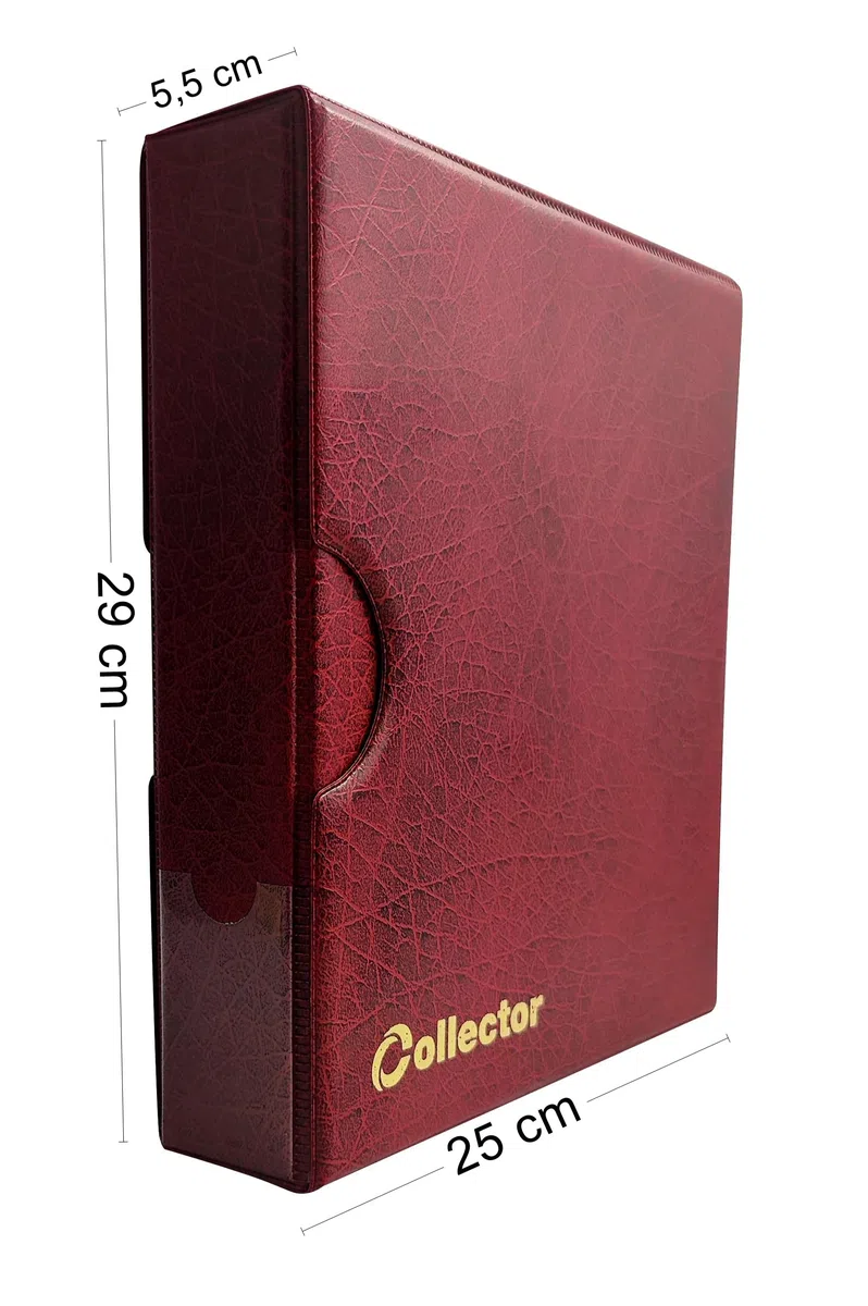 COLLECTOR - Banconote, Album in Custodia, Cartella, Libro per Banconote, con 15 Pagine E 15 DIVISORI – Alta capacità (Rosso)