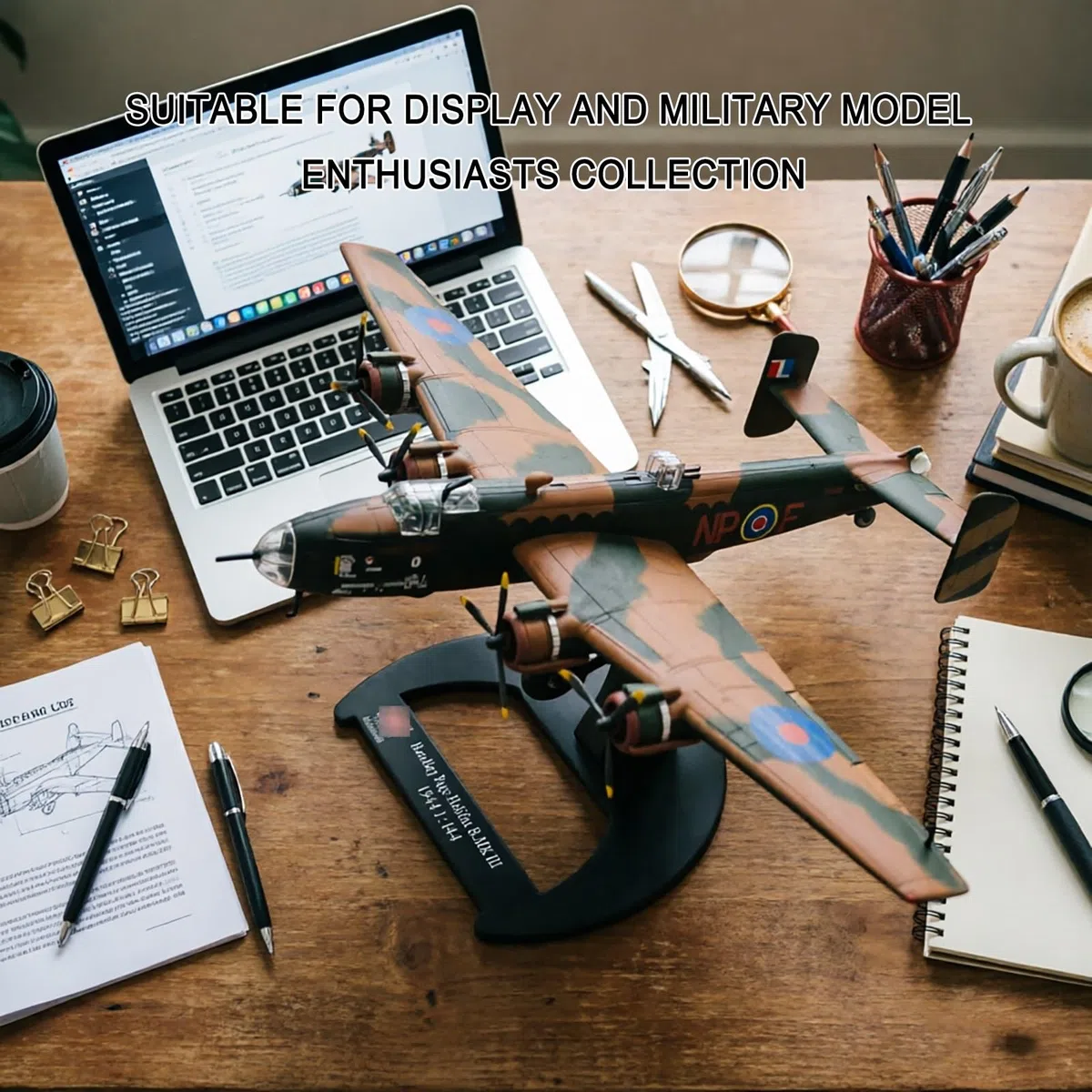 Modello bombardiere B.Mk III in scala 1:144 Realistico in lega pressofusa, display statico collezione con parti rotanti, regalo militare perfetto appassionati Desktop, scaffale decorazione
