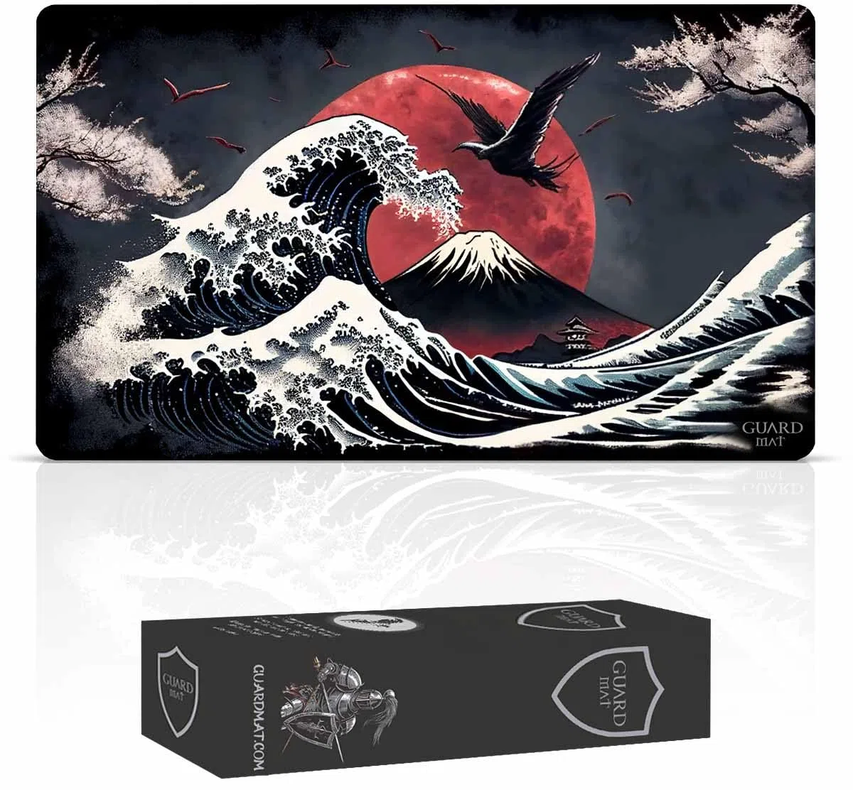 Waves of Tohoku (Bordi Cuciti) - Tappetino per Carte Magic - Tappeto per Gioco Magic The Gathering - Playmat Compatibile con MTG, Signore degli Anelli, Pokemon, TCG, Gioco di Carte