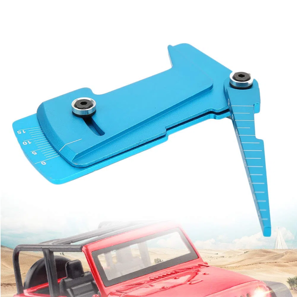 Strumento per Auto RC Strumento per Calibro per Auto RC Regolabile per Altezza Auto RC Cerchione per Camber Angolo per Righello Strumento per Smistamento per Giocattoli Telecomandati Auto Fuo(blu)