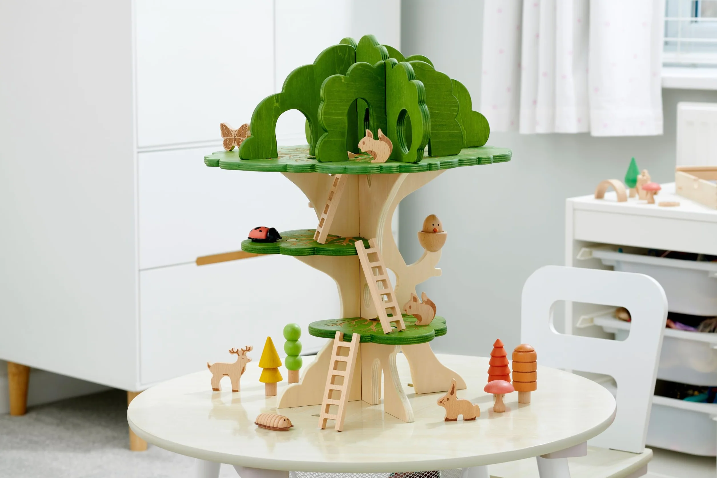tickit Woodland Trail 74059 - Casetta sull'albero in legno, casetta per bambini, gioco del mondo, colore: marrone