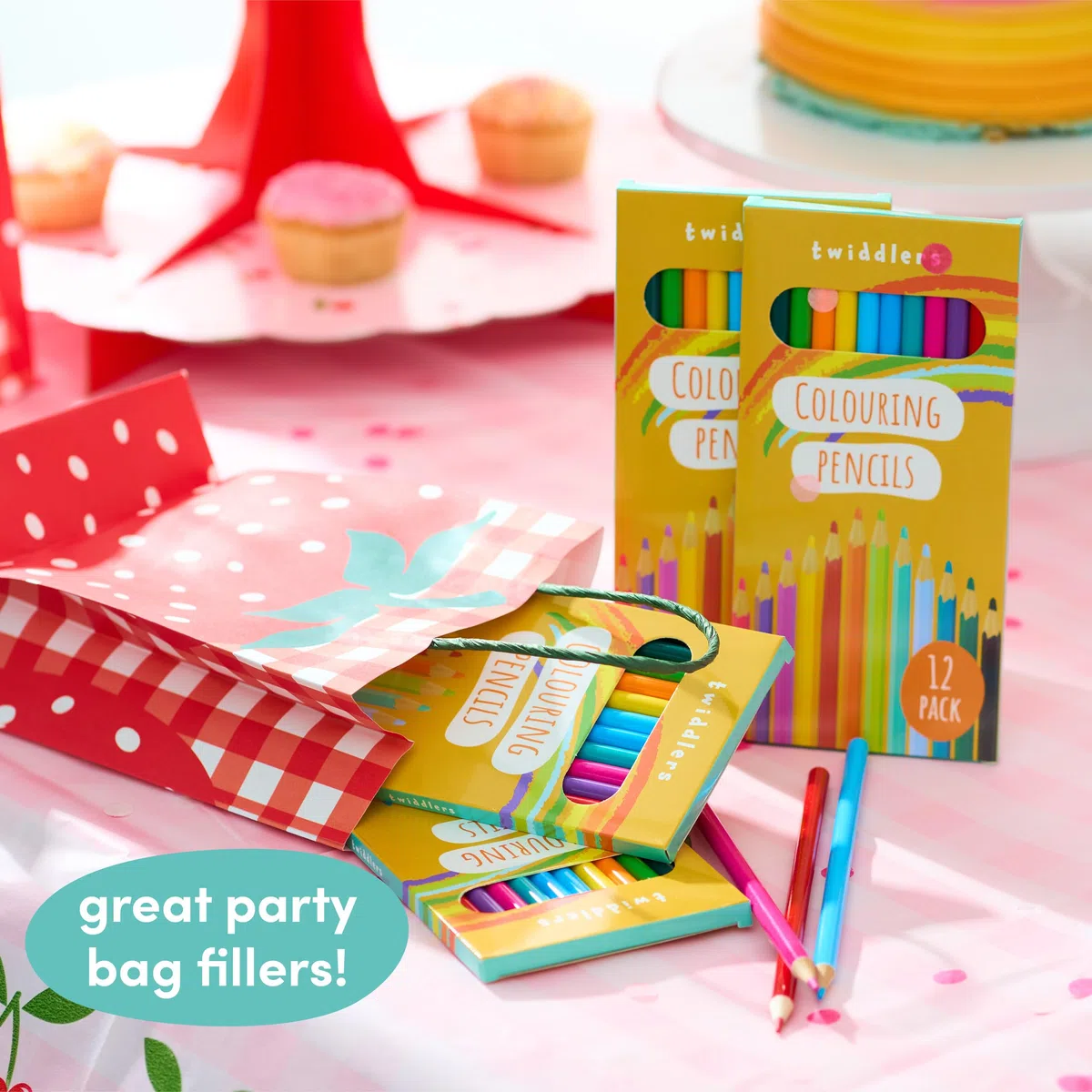 THE TWIDDLERS Set 288 Matite Colorate, 24 Scatole da 12, 18 cm | Regalini fine festa, gadget compleanno bambini e bambina, pastelli per scuola, premietti, pensierini, temperate