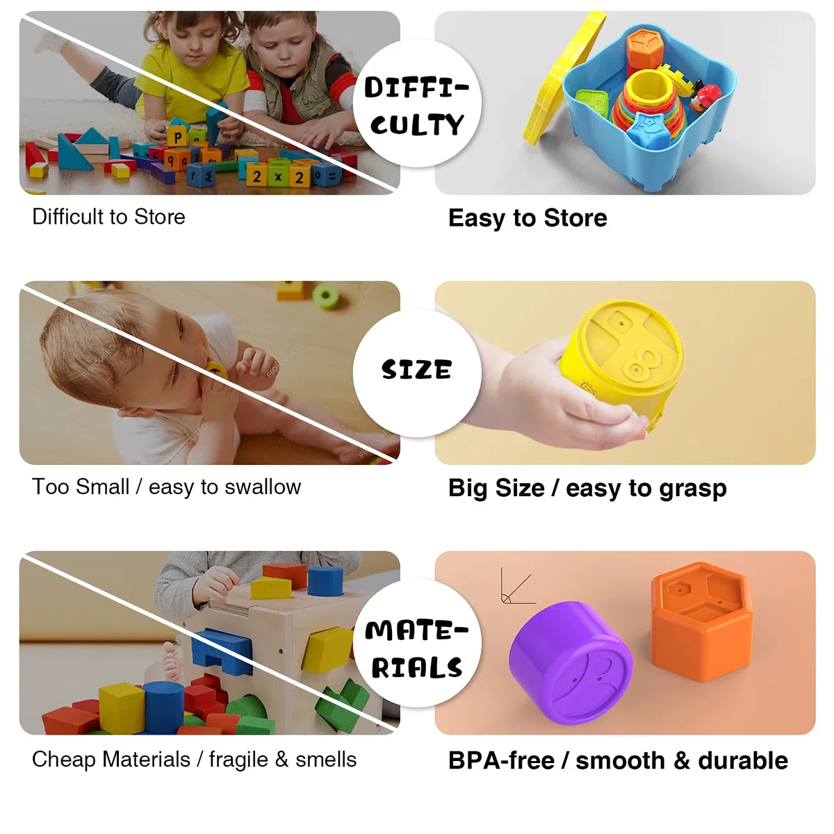MOONTOY Giocattoli Bambino 1 anno,Montessori Giocattolo per Bambini Ragazzo Ragazza,Blocchi Colorati per Insegnare Forme, Numeri e Colori,Regalo per Compleanno e Natale per 1 2 3 4 Anni