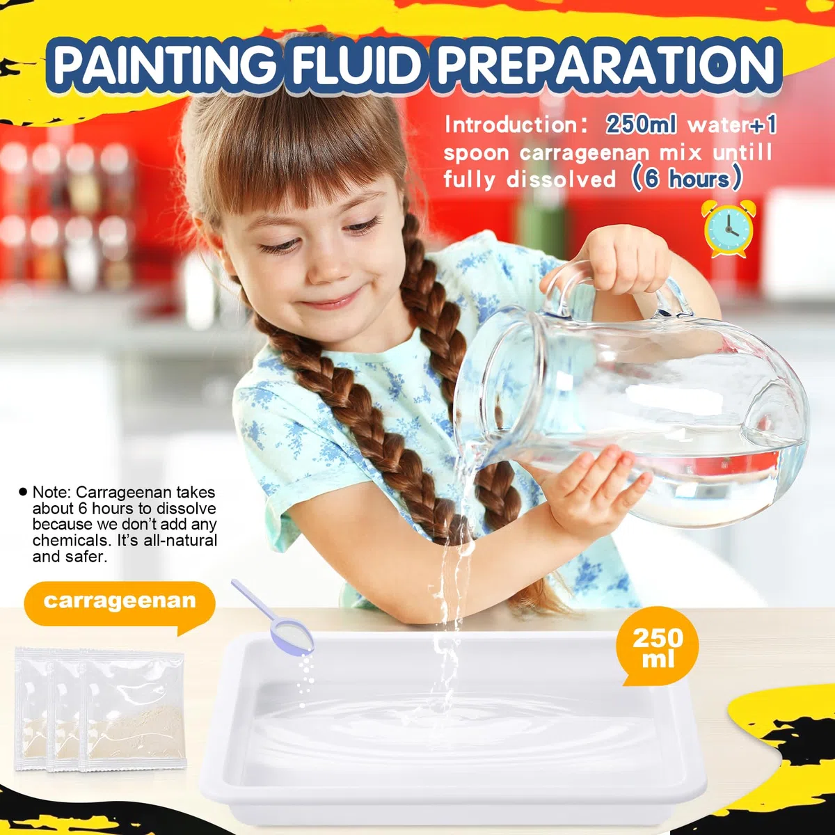 Coodoo Vernice Marmorizzante ad Acqua per Bambini, Kit di Artigianato per Ragazze e Ragazzi, per Bambini dai 6 agli 8-12 Anni Idee Regalo Pasqua