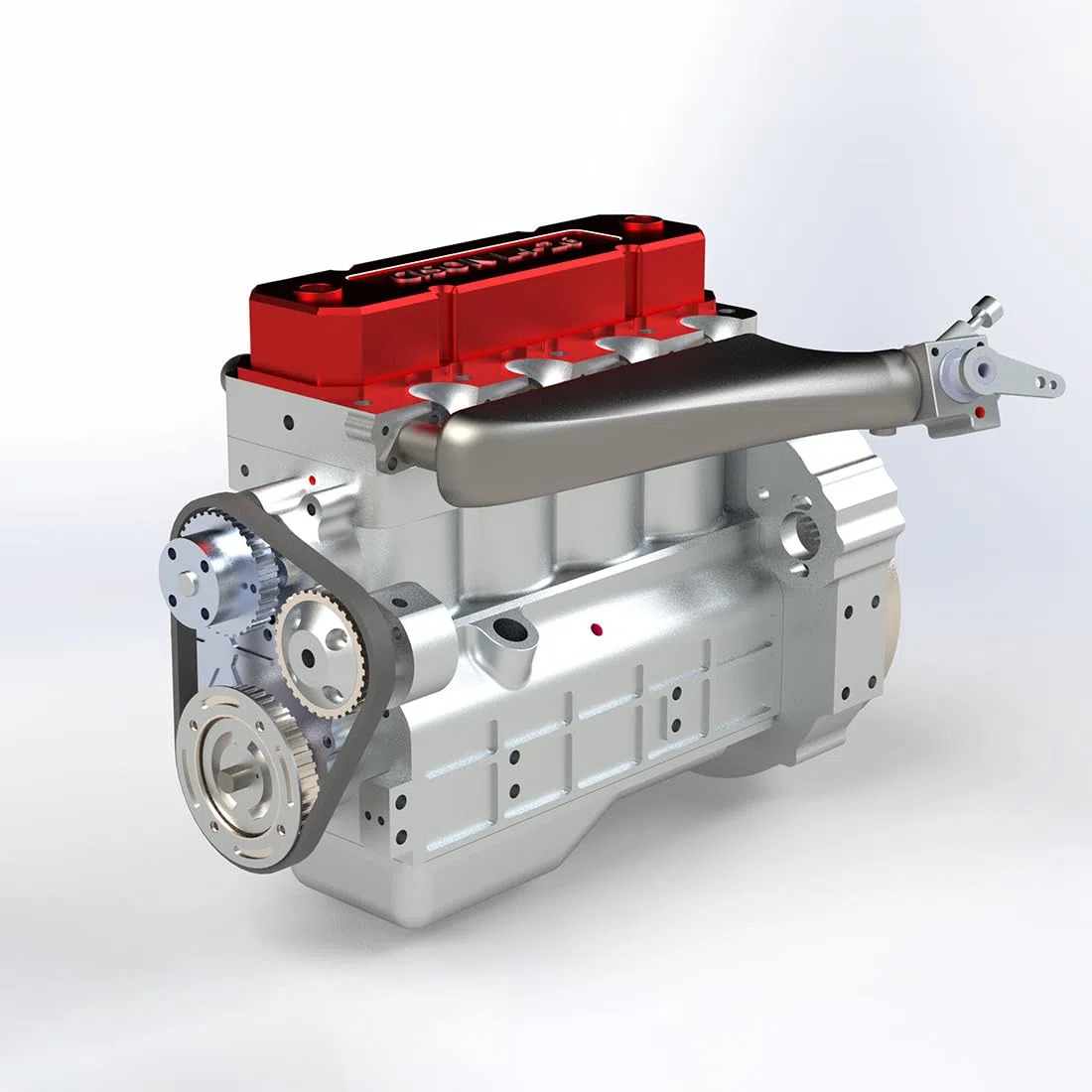 CISON L4-26CC Mini 4 Tempi Inline Quattro OHV Motore a Benzina Modello Che Funziona, Raffreddato ad Acqua Metallo Motore a Combustione Interna per RC Auto e Kit Fisica