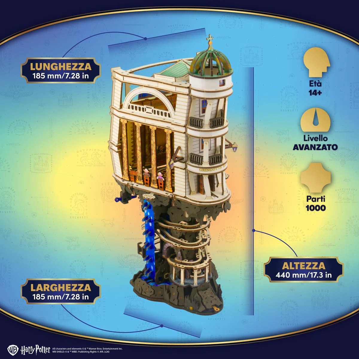 UGEARS Harry Potter Banca dei Maghi Gringott – Pista da Biglie Puzzle 3D in Legno, Modellismo da Costruire Adulti, Modellini da Costruire per Adulti, Rompicapo in Legno, Costruzioni, Hobby Creativi
