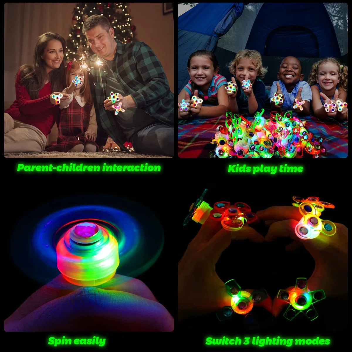 Anelli Luminosi LED 24 Pezzi - Articoli per Feste per Bambini, Premi Luminosi, Gadget da Festa, Laurea, Compleanno - Riempitivi per Borse, Regali