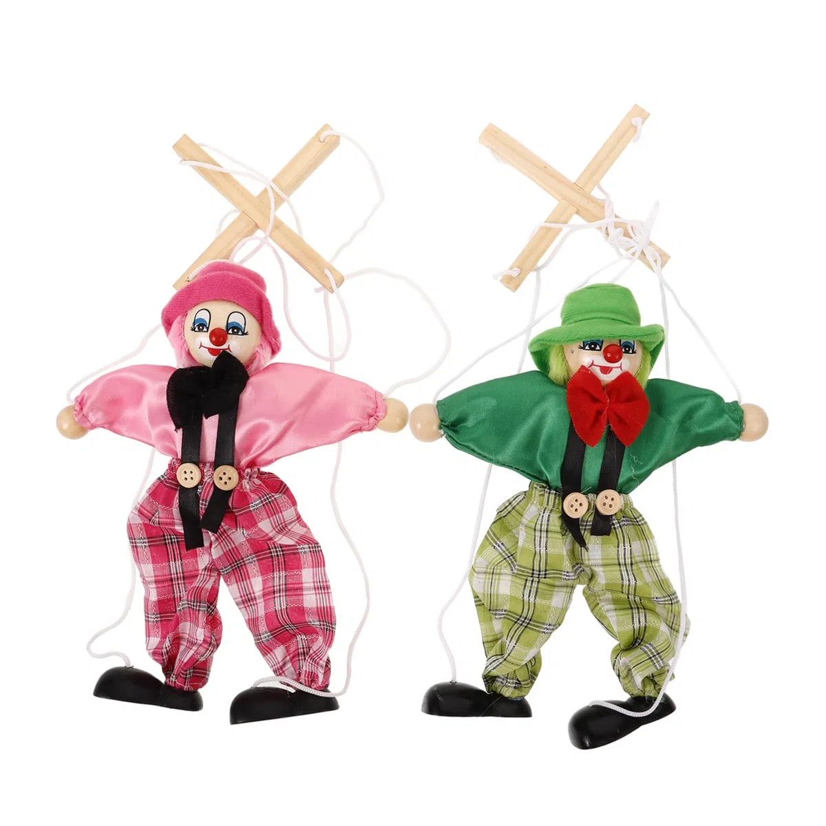 Vaguelly 2pezzi Marionette Pirata in Legno e Stoffa Filo per Ragazzo Ragazza, Giocattolo Interattivo per Esercizio Manuale e Teatro di Burattini Divertente per Genitori e Stili multipli