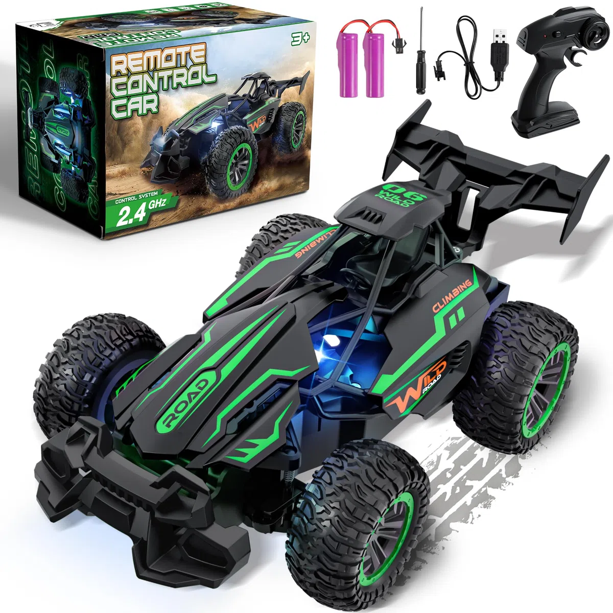 Macchina Telecomandata per Bambini, Alta Velocità 20KM/h Auto RC 2.4Ghz Macchina Radiocomandata con Batteria Ricaricabile Macchine Telecomandate Giocattolo Bimbi Regalo Natale Compleanno