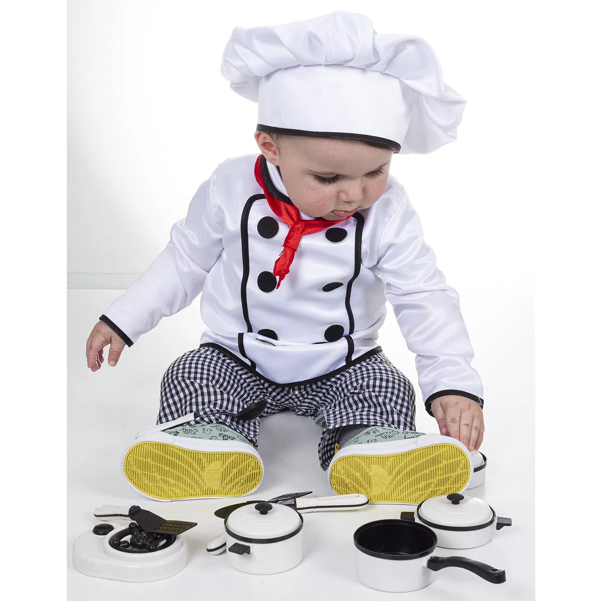 PEGASUS COSTUME CUOCO VESTITO CHEF CARNEVALE PRIMAINFANZIA DA 10 A 36 MESI
