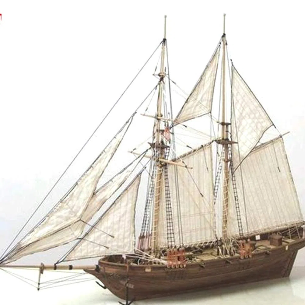 Guanan Modellino di Barca a Vela in Legno - Kit Fai da Te per Costruire Nave, Decorazione - Modello di Legno (400 x 150 x 270 mm)