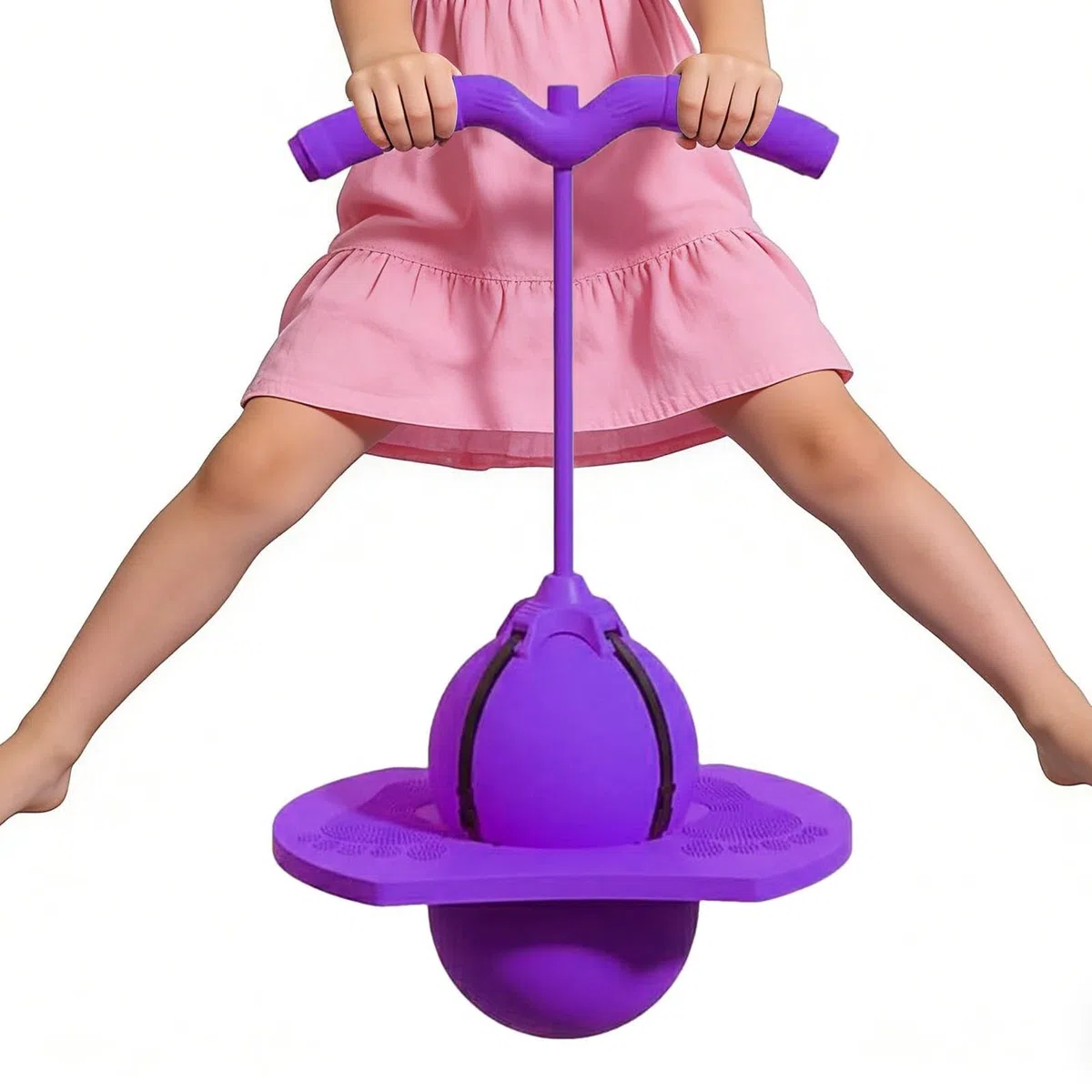 Generico Pallone Per Saltare Con Manico, Palla Per Saltare Antiscivolo, Altezza Regolabile Palla Rimbalzante, Giocattolo Rimbalzante Per Bambini Ragazzi Adulti Allenamento Equilibrio Esterno Interno