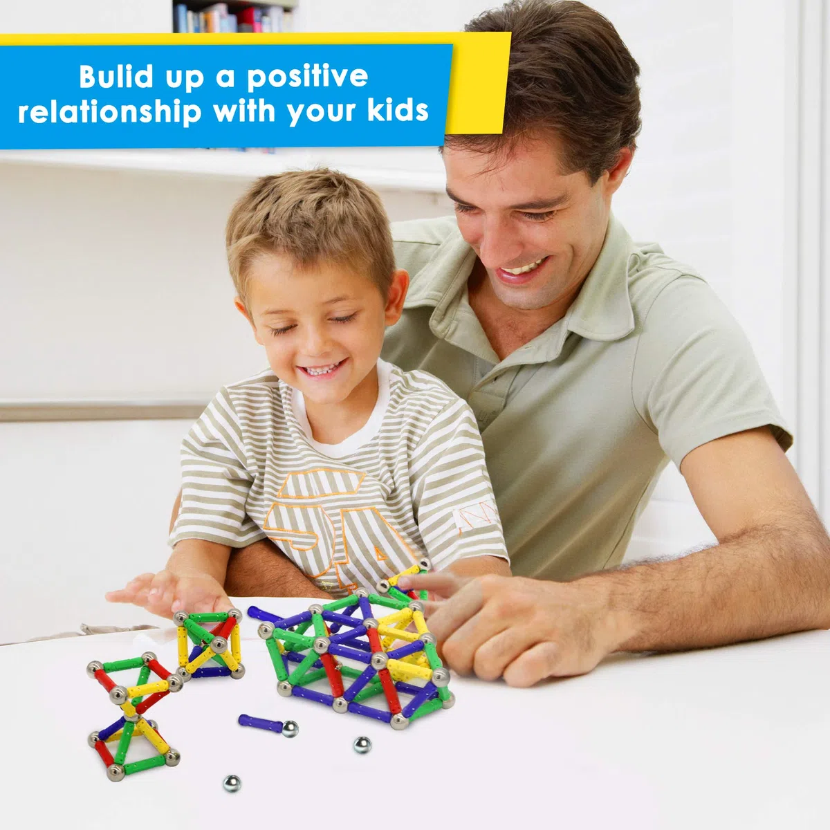 144 Pezzi Bastoncini Magnetici, Giocattoli Magnetici da Costruzione, Puzzle Blocchi Gioco Impilabile Magnete Kit Costruzione Giocattoli Educativi per Adulti & Bambini