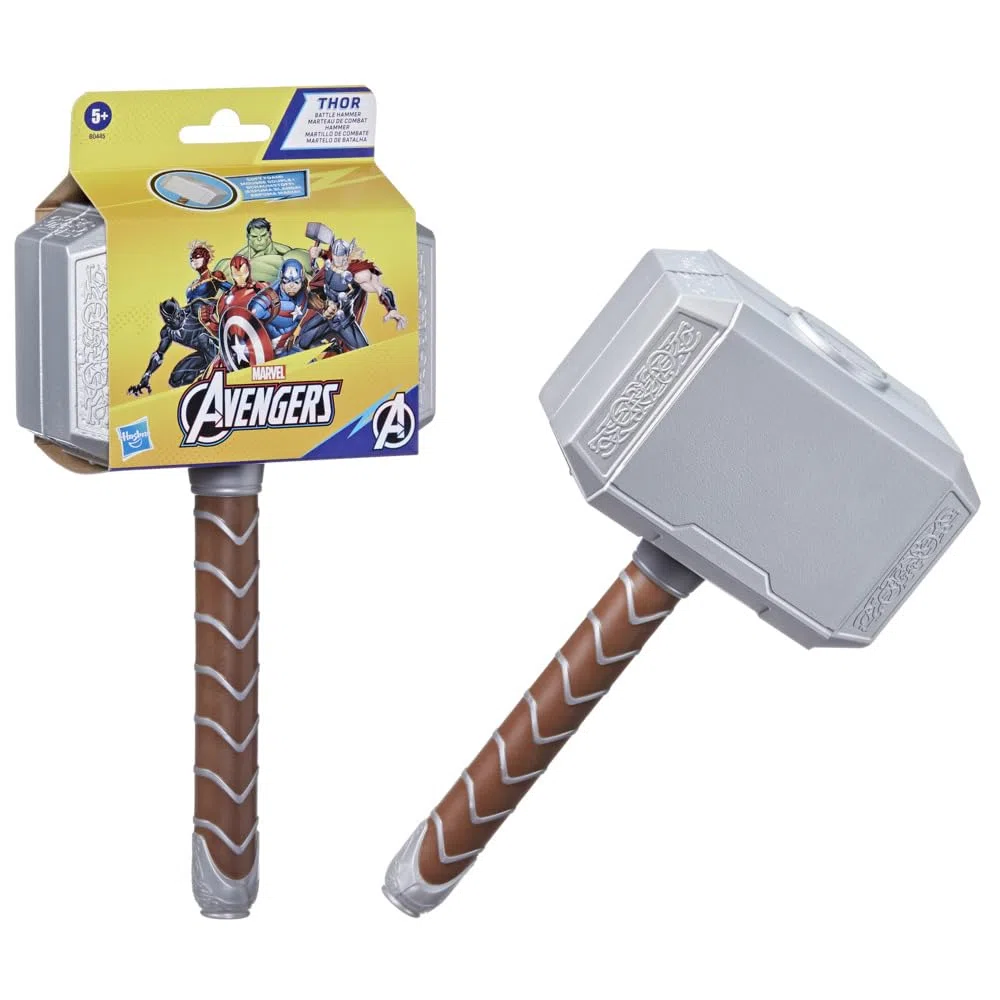 AVENGERS Marvel Thor Battle Hammer, giocattolo in schiuma morbida, giocattolo da supereroe per bambini dai 5 anni in su