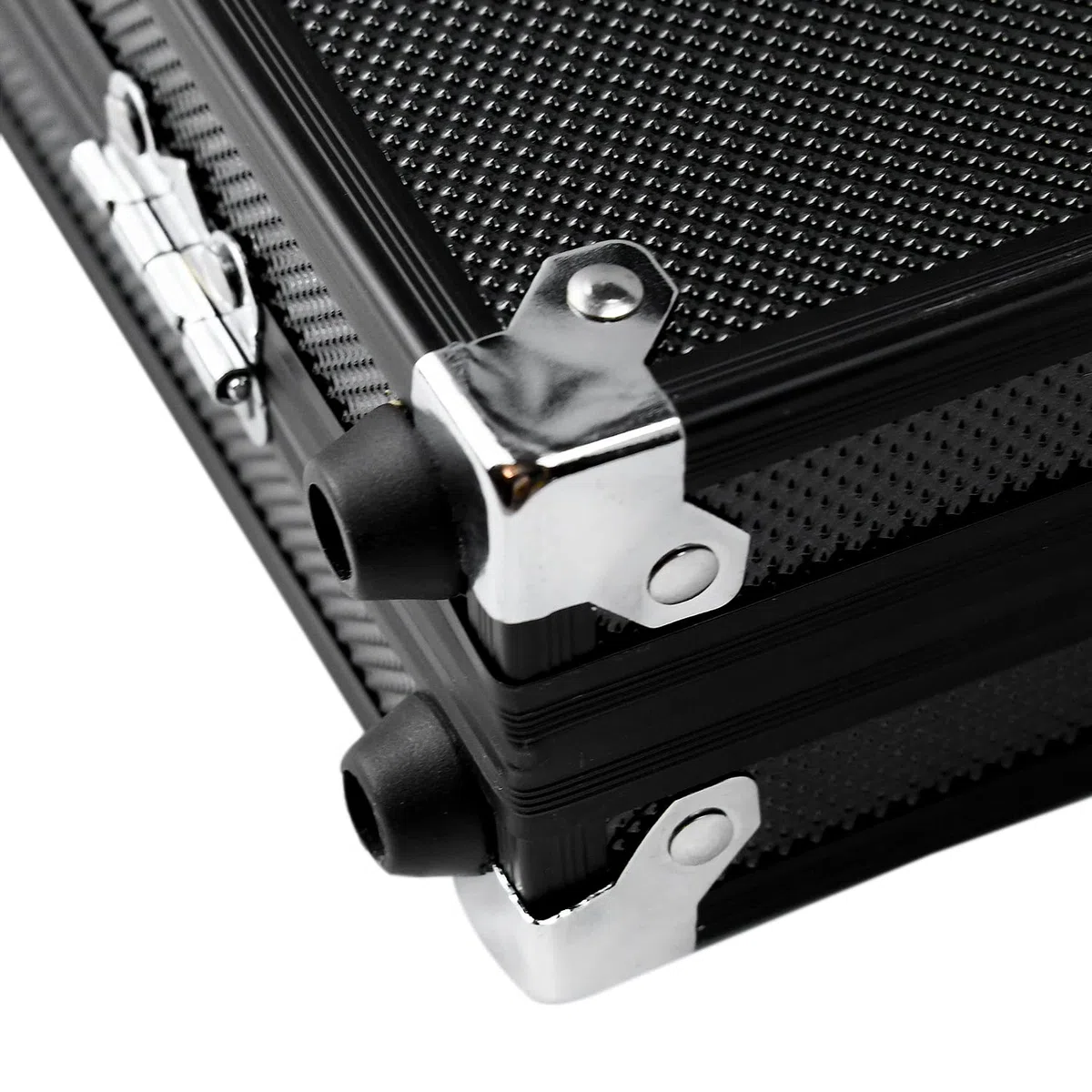 Valigetta da Poker Set da 500 fiches da Poker fiches da Poker Laser con mazzi da Poker 2X, Pulsante Dealer 3X, Dadi 5X, Custodia in Alluminio con 2 Chiavi - Nero