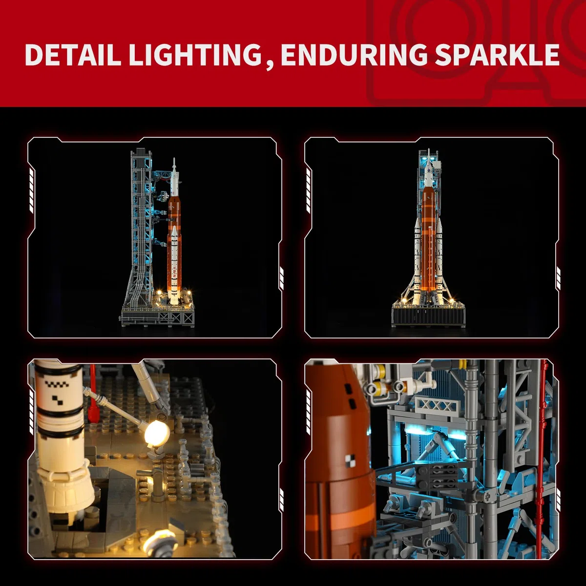 BRIKSMAX Kit luci 2.0 per sistema NASA Artemis Space Launch - Innovativo kit di illuminazione a LED compatibile con Lego Icons Rocket 10341 - Non incluso