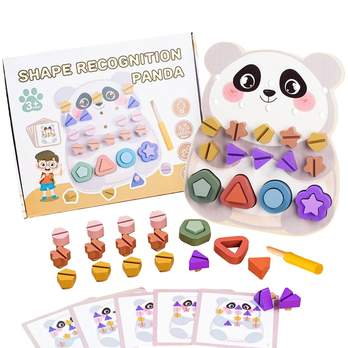 Giochi In Legno | Classificatore di Forme con Viti da Avvitare per Infanti,Attività Sensoriale per Sviluppare Motricità Fine e Apprendimento Prescolare