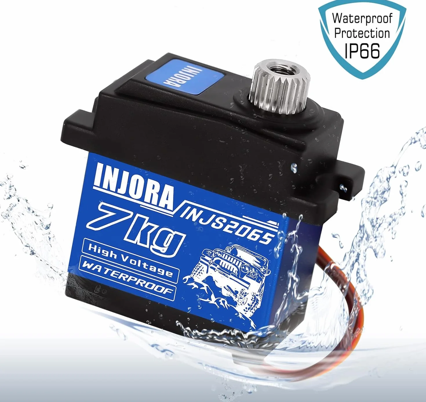 INJORA Servo impermeabile 2065 7KG con il supporto & il braccio per 1/24 Axial SCX24