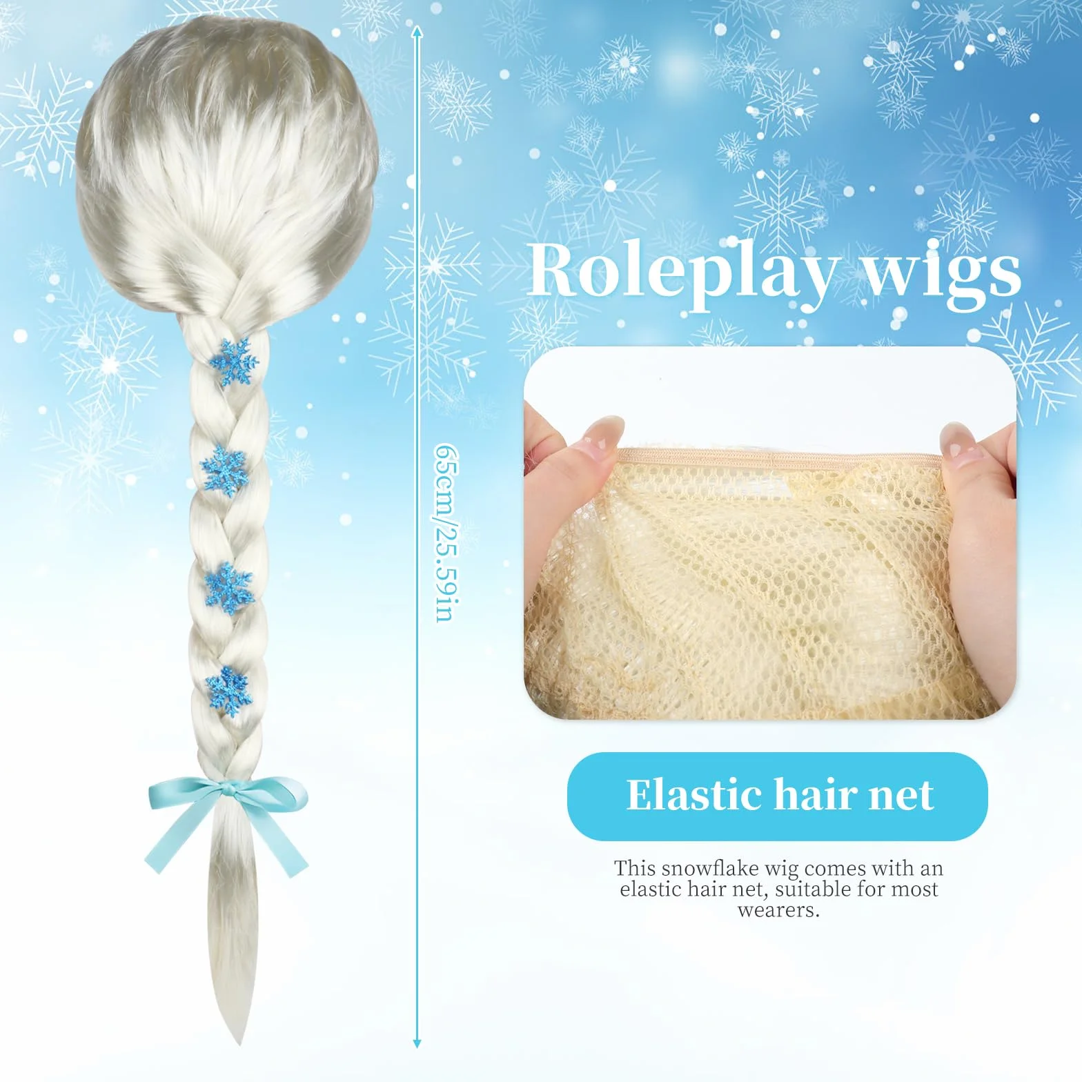 Parrucca Elsa, Principessa Parrucca Per Bambini, Parruccas Rapunzel Bambina, Principessa Parruccas Treccia Per Bambini e Adulti Cosplay per Halloween Carnevale