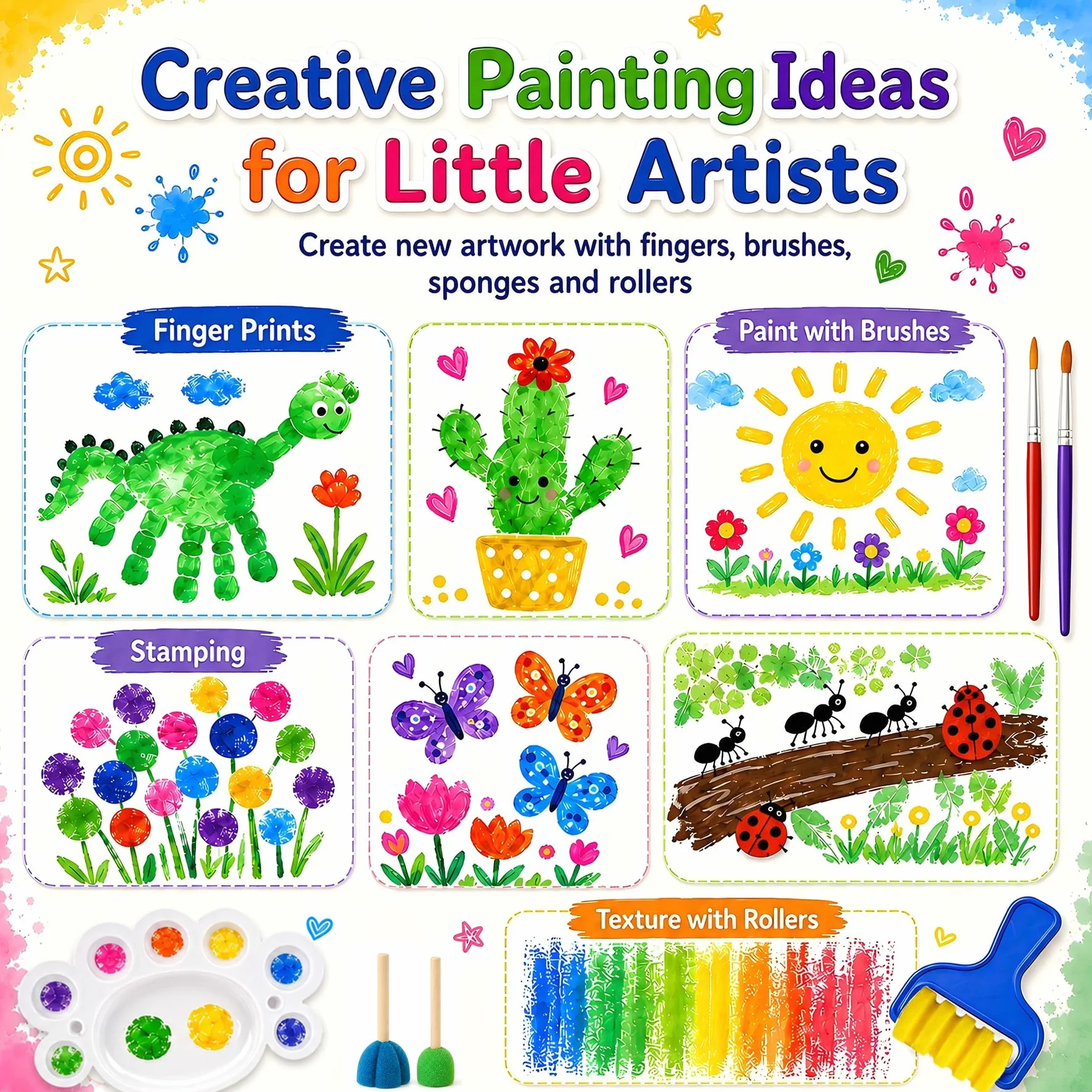 Set Pittura a Dita Bambini, 12 Colori da 35 ml, Pittura Lavabile con Pennelli, Spugne per Pittura, Tavolozza, Secchiello Pieghevole e Grembiuli Genitore-Bambino, Regalo Bambina 6-8 Anni (Rosso)