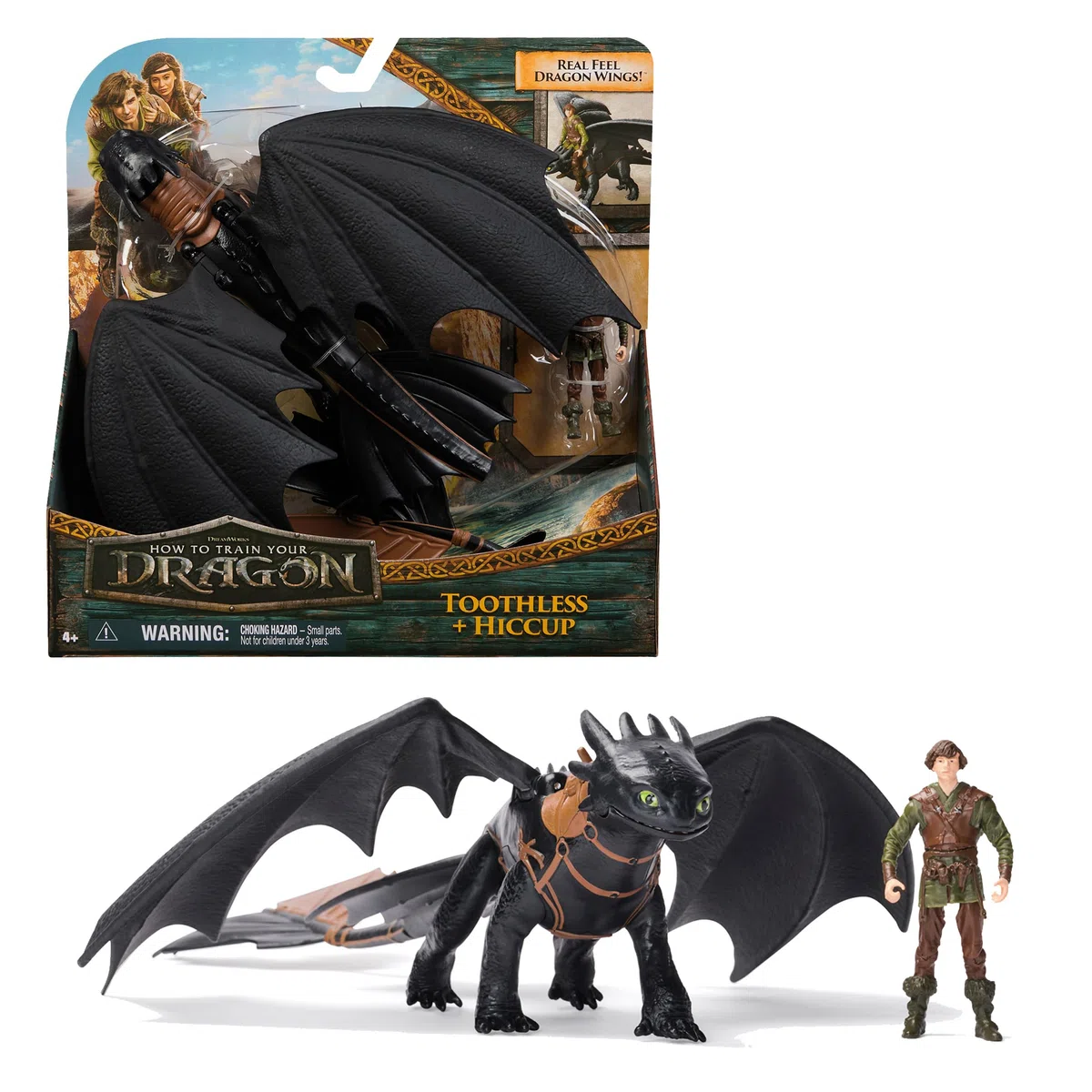DreamWorks Dragons, Dragon Trainer, Sdentato e Hiccup, Drago e Vichingo, Giocattoli per Bambini, 4+ Anni