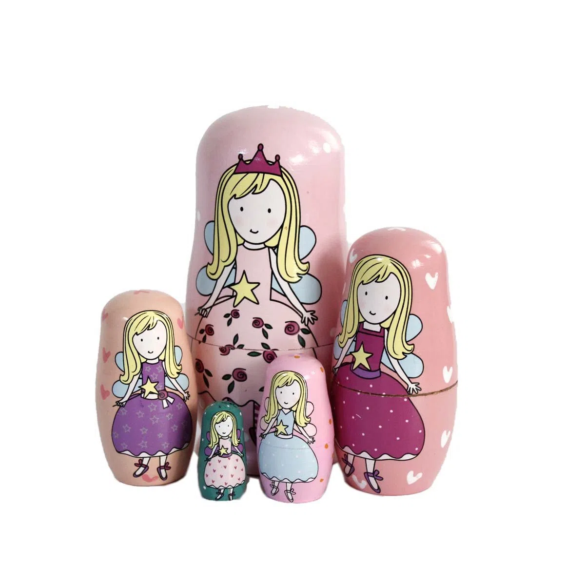 Oostifun Gobus bambole nidificanti in legno bambole russe per home office natalizie decorazioni bambini regali (Angeli Rosa)
