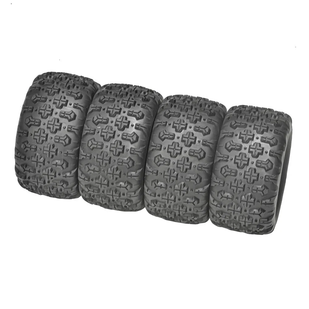 COMODO 4pcs 83mm Rubber RC Pneumatici per 1/16 Scale H16 RC Cars – 43mm Wide Replacement Tire Set con 12mm Hex