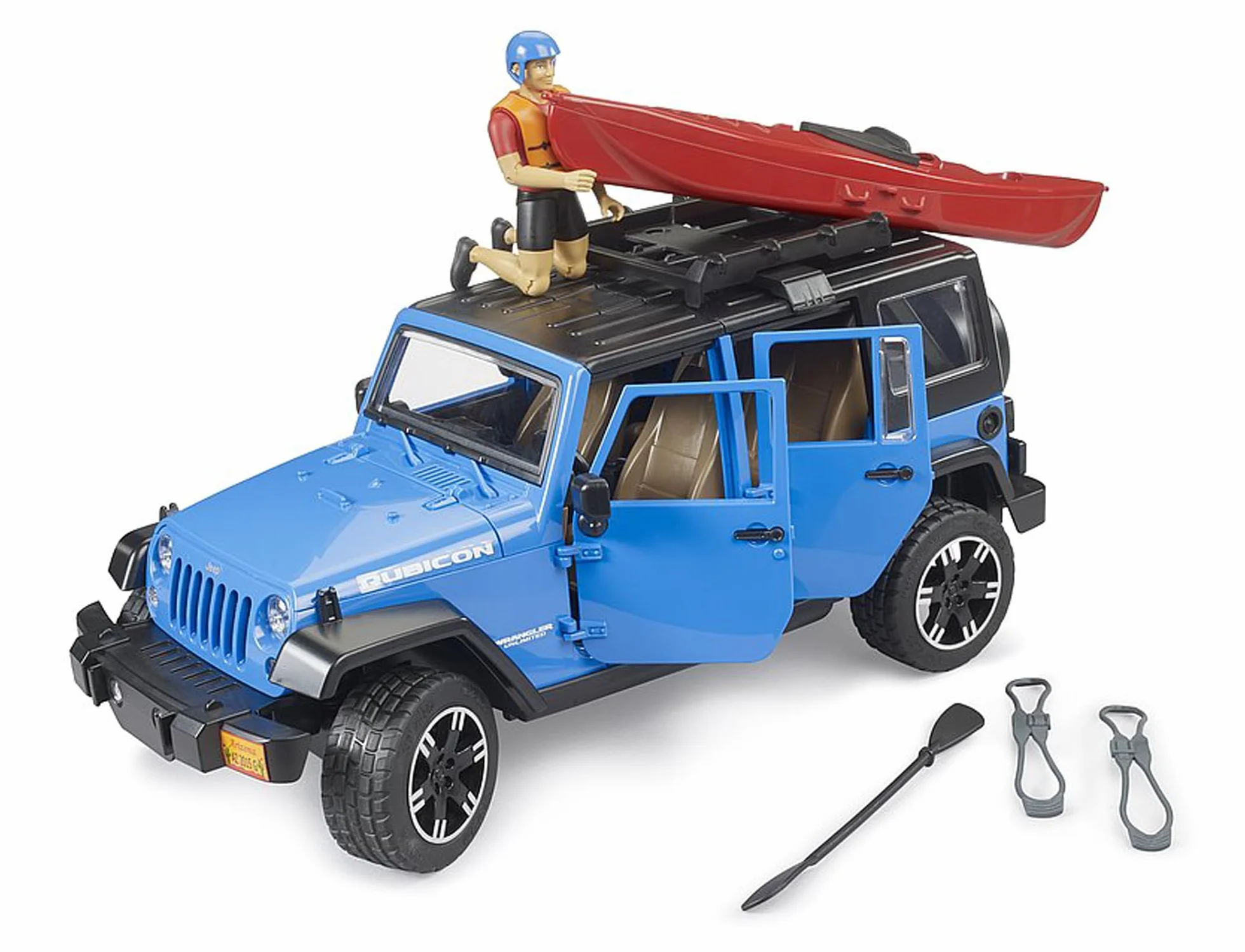 bruder 02529 - Jeep Wrangler Rubicon Unlimited con kayak e figure - 1:16, Veicolo fuoristrada, veicolo fuoristrada, automobile