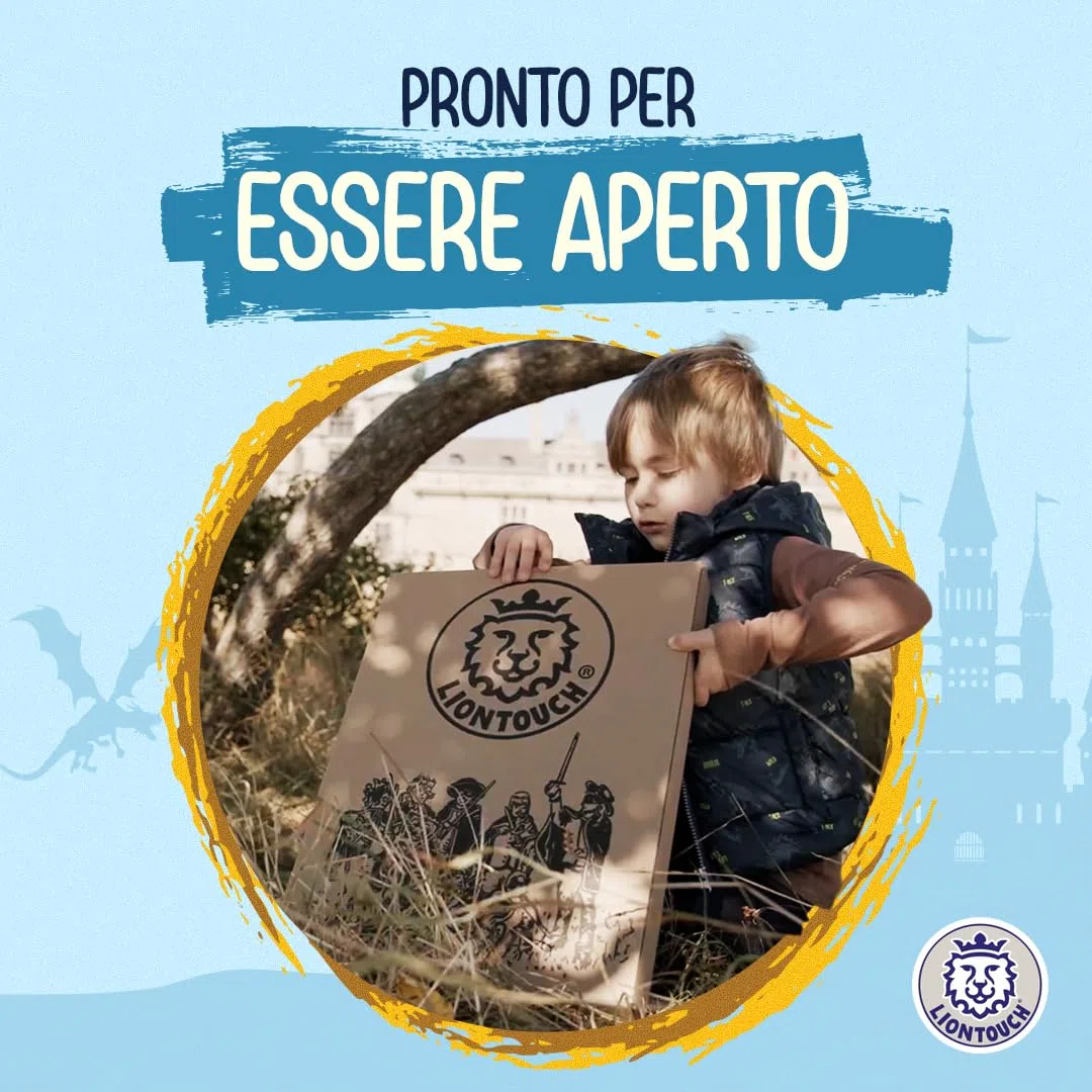 Liontouch - Set di 2 Spade e 2 Scudi da Cavaliere per Ragazzi, Blu/Rosso - età 3-8 Anni | Stile Medievale in Gommapiuma Resistente e Sicura | Armi e Accessori per Giochi di Ruolo in Costume