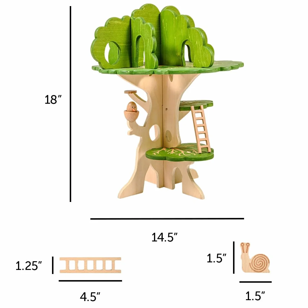 tickit Woodland Trail 74059 - Casetta sull'albero in legno, casetta per bambini, gioco del mondo, colore: marrone