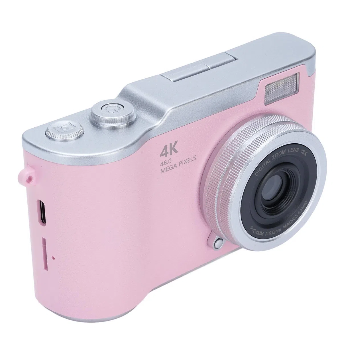 Camera Digitale da 48 MP da 1080p con Schermata di Lancio da 2,4 'e Zoom 18x, Fotocamera Vlogging a Batteria di 4 Ore per Adolescenti, Principianti, Giochi Integrati e Filtri per (PINK)