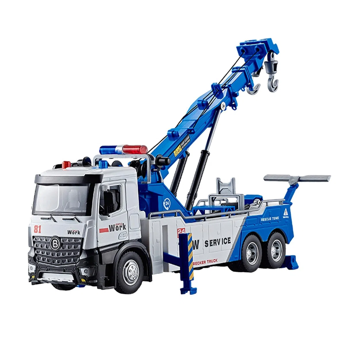 Modello di Gru Giocattolo Pressofuso, Regalo per Le Vacanze, Camion da Costruzione in Miniatura Realistico, Carro Attrezzi con Luci E Suoni