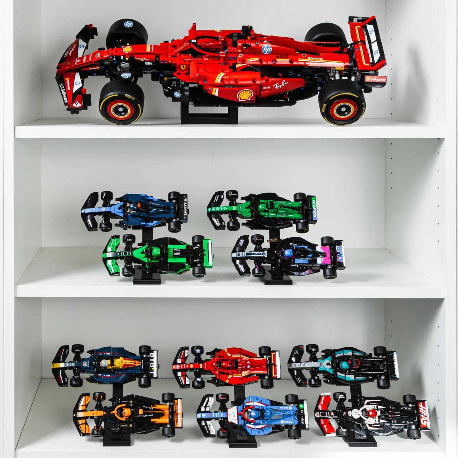 Supporti per Espositore F1 Speed Champions (Confezione da 5) – Compatibile con Set LEGO Formula 1 76906 a 76919 – Resistente per 10 Auto – Sostegni per Espositore Verticale per Collezione di