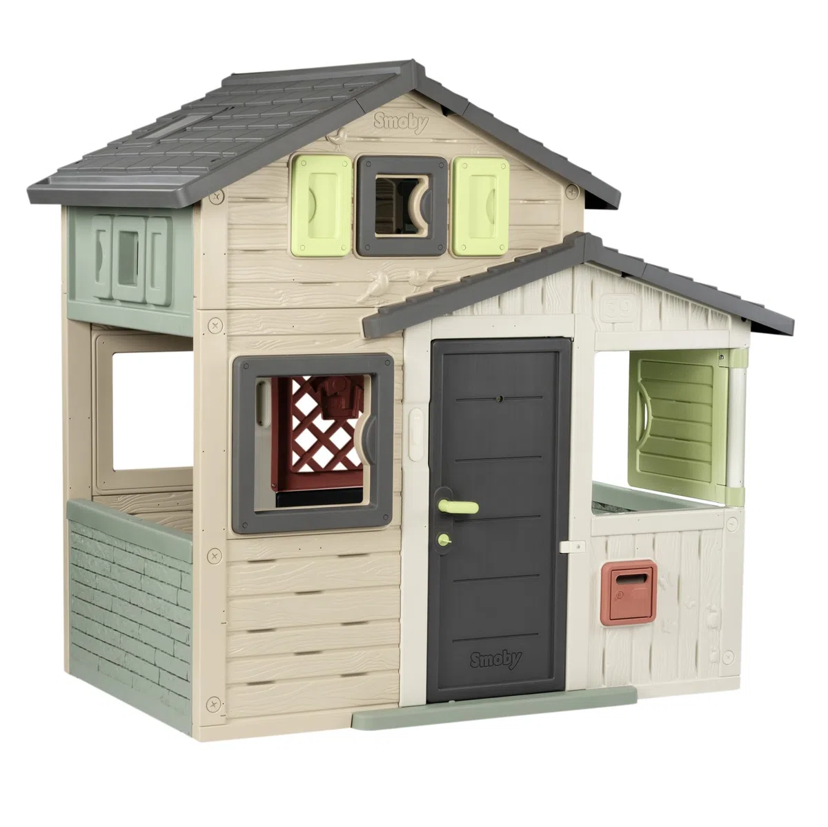 Smoby Life - Casa dei giochi Friends House EVO con 2 porte, realizzata in materiale riciclato, protezione UV, per bambini a partire da 3 anni (7600810208)