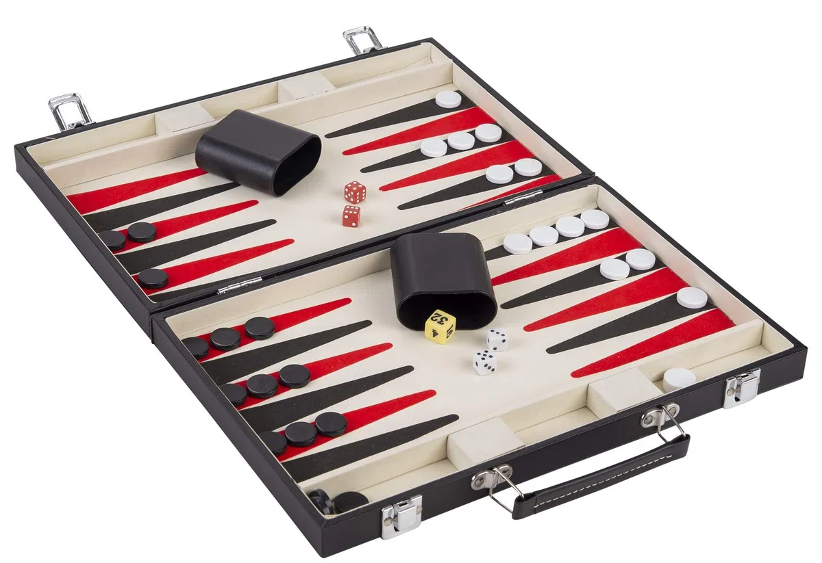 Engelhart - 250505 - Set da Backgammon Rosso Bianco e Nero 36 cm