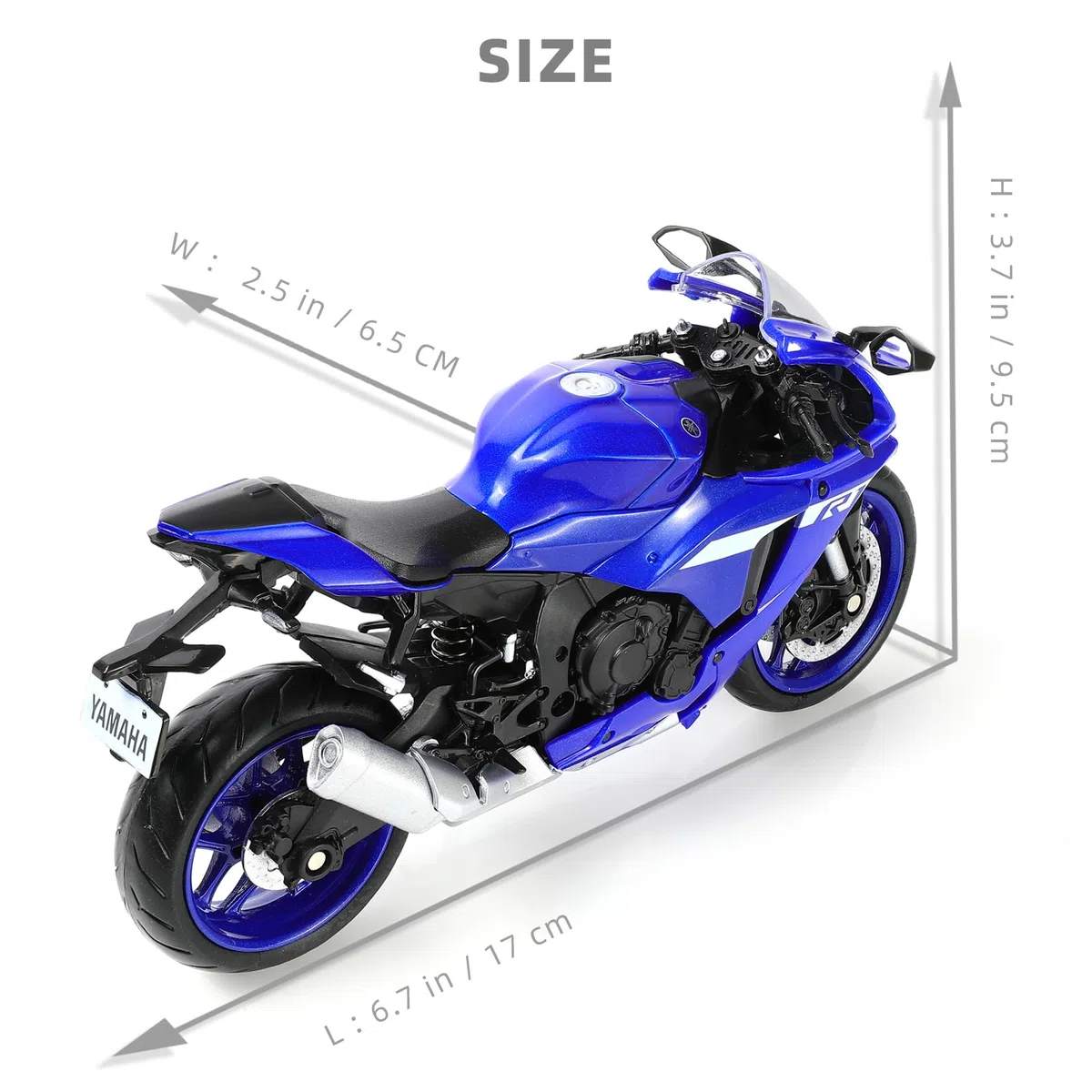 1/12 1000R Moto Modello Giocattolo Mini Metallo Diecast Blu - Sport Moto da Corsa Collezione Regalo per Bambino Ragazzo (YZF-R1)
