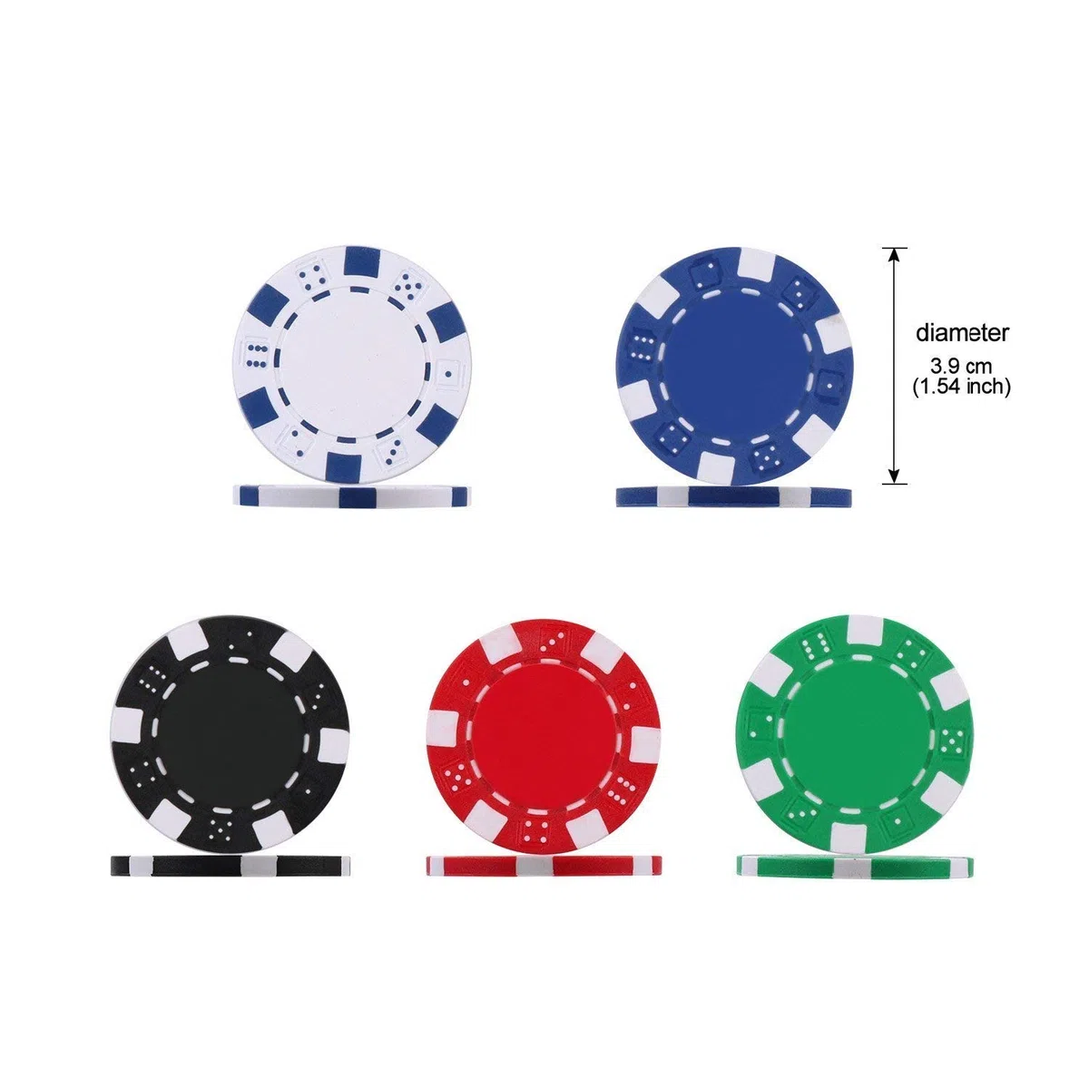display4top Super set da poker - 300 chip laser da 12 grammi con centro in metallo, 2 mazzi di carte, mazziere, piccoli ciechi, Grandi pulsanti ciechi e 5 dadi