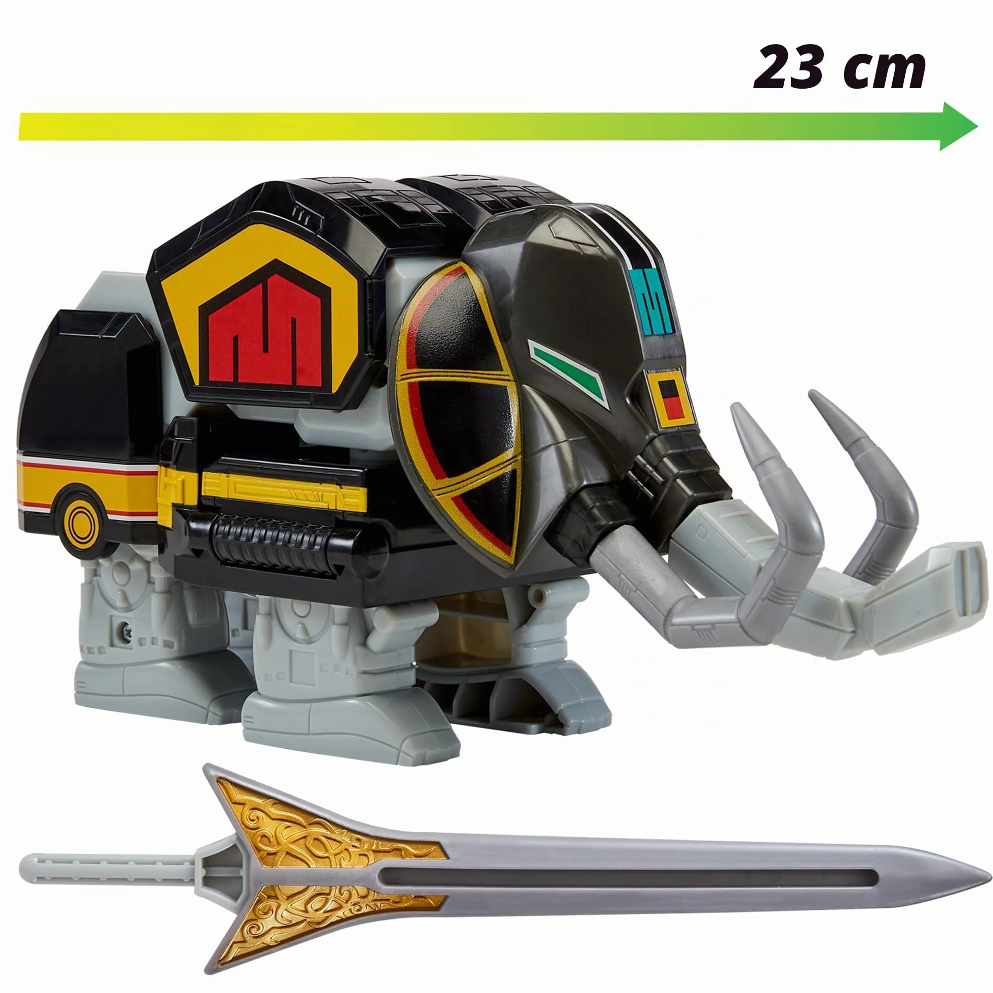 Power Rangers - Collezione Megazord, Zords articolato combinabile, statuetta, 20 cm, modello Mastodon Dinozord, per bambini dai 4 anni, PWG002