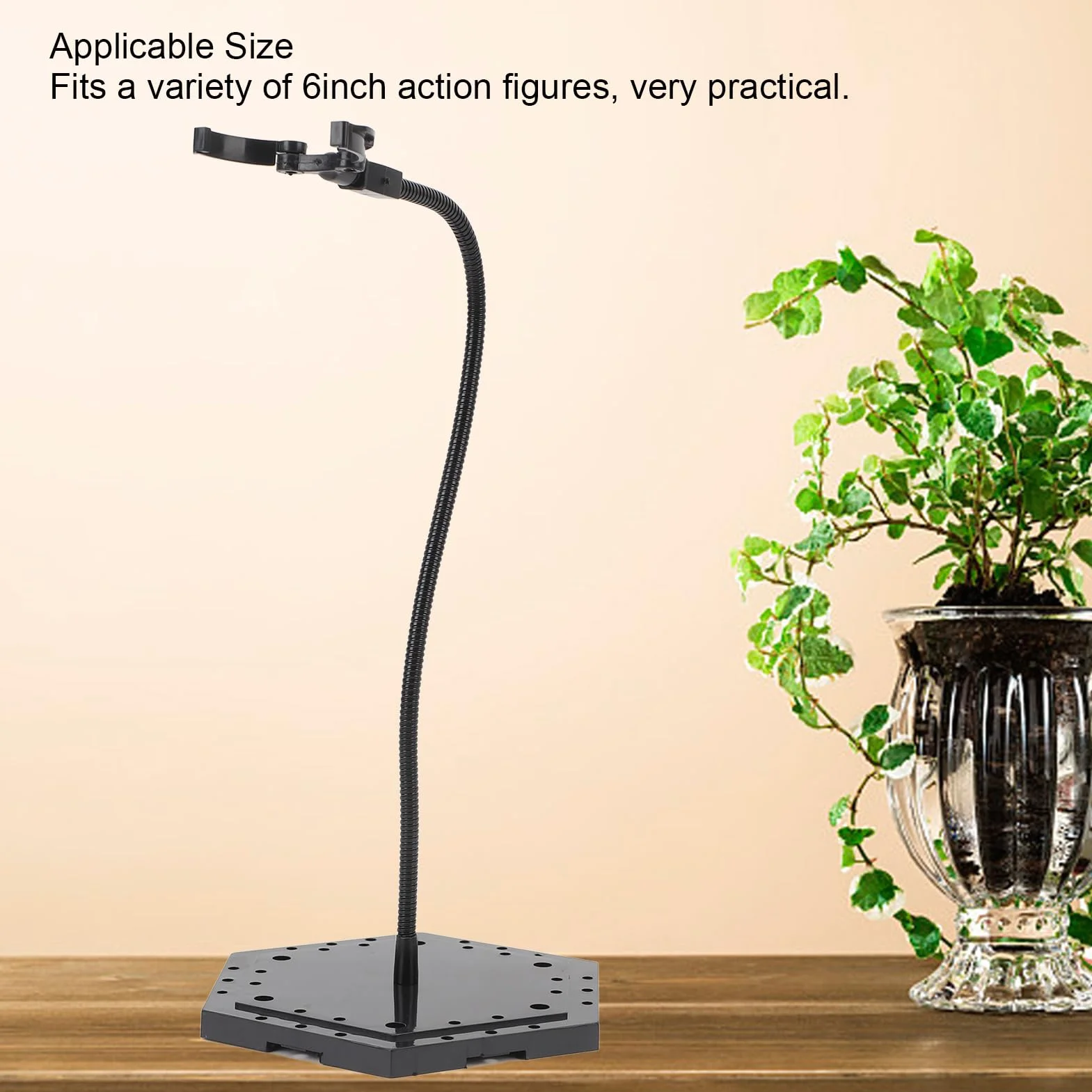 VGEBY Supporto per action figure, supporto per esposizione di figure di bambole in acciaio inossidabile ABS, supporto per modello stop motion per bambole da 6 pollici (nero)