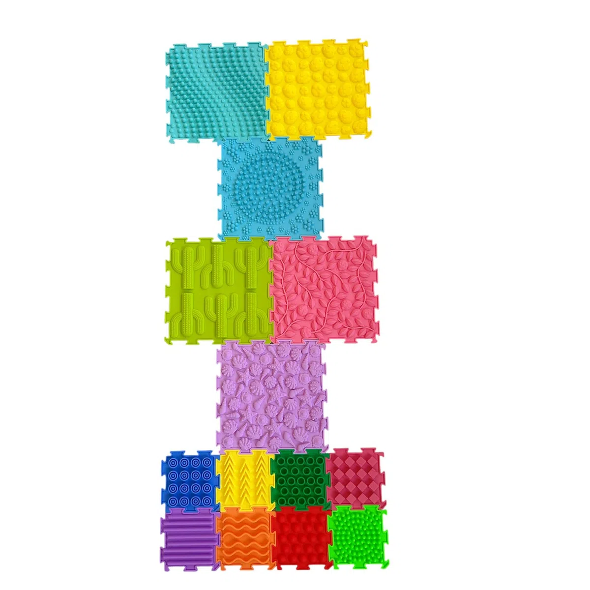tappetini strutturali con sensori ortopedici, tappetino da gioco, tappetino puzzle per percezione tattile (14 pezzi)