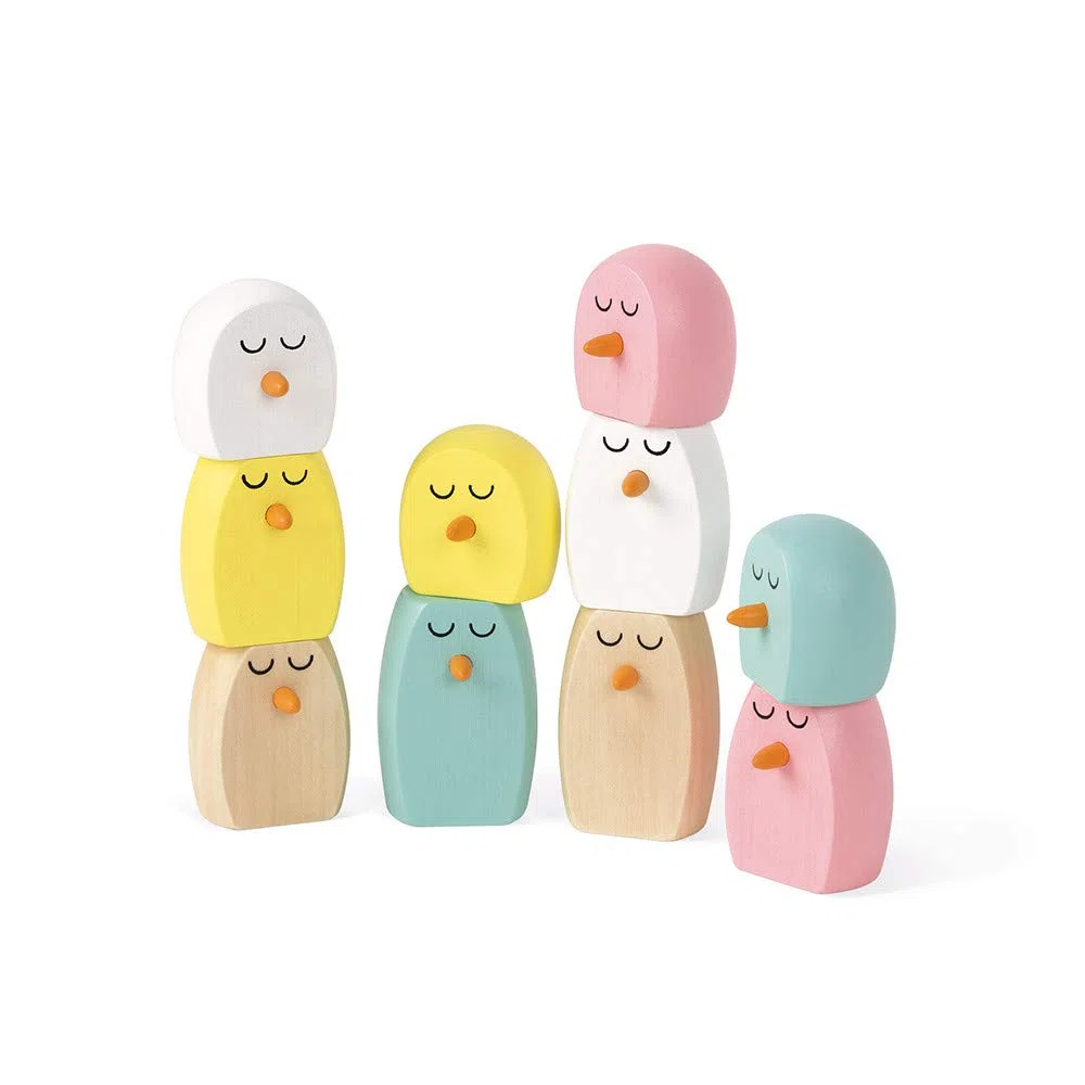Janod - Gioco di Equilibrio Fenicottero Rosa Zigolos (Legno), Gioco di manipolazione, trattato con Vernici ad Acqua, per Bambini dai 3 Anni in su, J08230, Multicolore