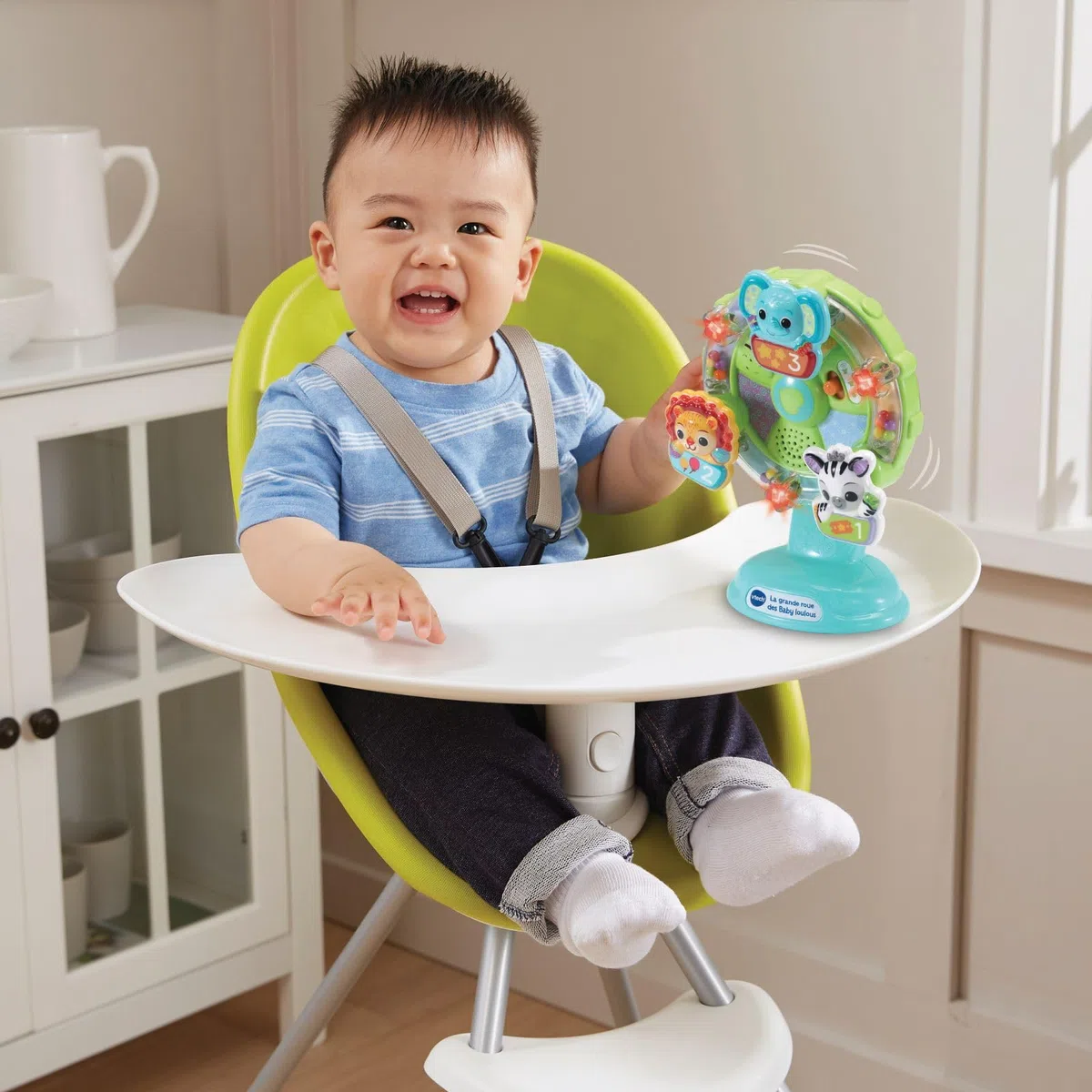 VTech Baby Ruota Panoramica, Gioco Interattivo Bambino con Sensore di Movimento e Stelle Colorate, Supporto con Ventosa, più di 45 Canzoni e Suoni, Lingua Italiana, Batterie Incluse, 6-36 Mesi