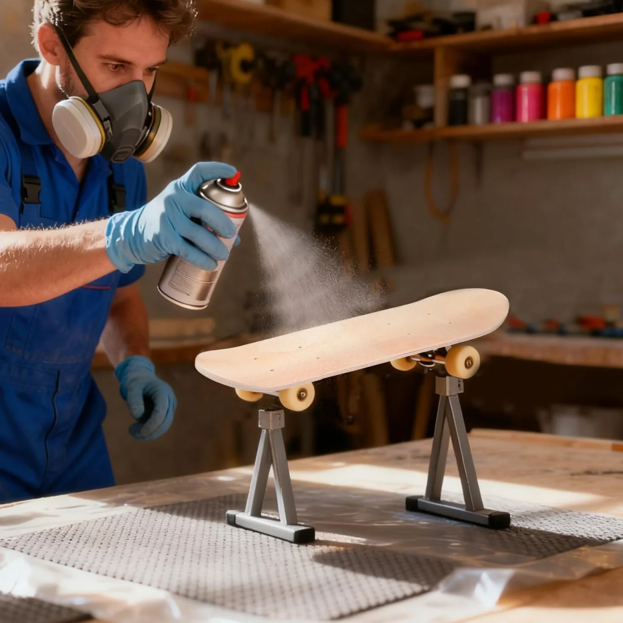 Toyvian Tavola da skateboard vuota in legno d'acero, 42 cm, per bambini, fai da te, con fori preforati, per graffiti personalizzati e facile installazione della ruota