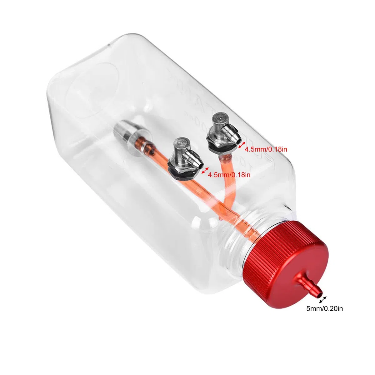 Serbatoio Carburante RC, Serbatoio Carburante Benzina Motore RC Accessori Modello Telecomandato Aereo Telecomandato, 260-1500ml Ingresso 4,5 Mm Uscita 5 Mm Serbatoio Carburante in Plastica(300 ml)